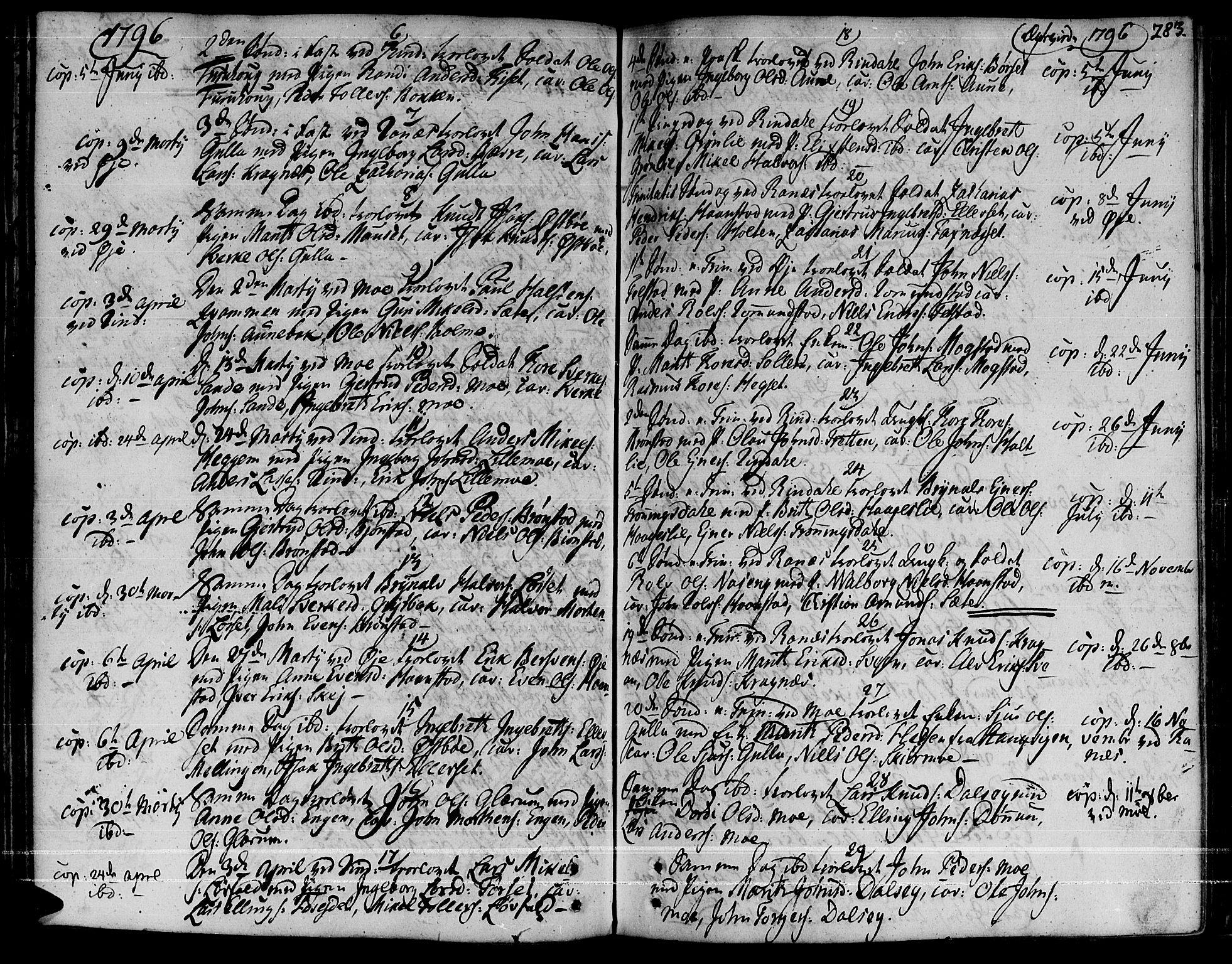 Ministerialprotokoller, klokkerbøker og fødselsregistre - Møre og Romsdal, AV/SAT-A-1454/595/L1039: Parish register (official) no. 595A01, 1750-1796, p. 283