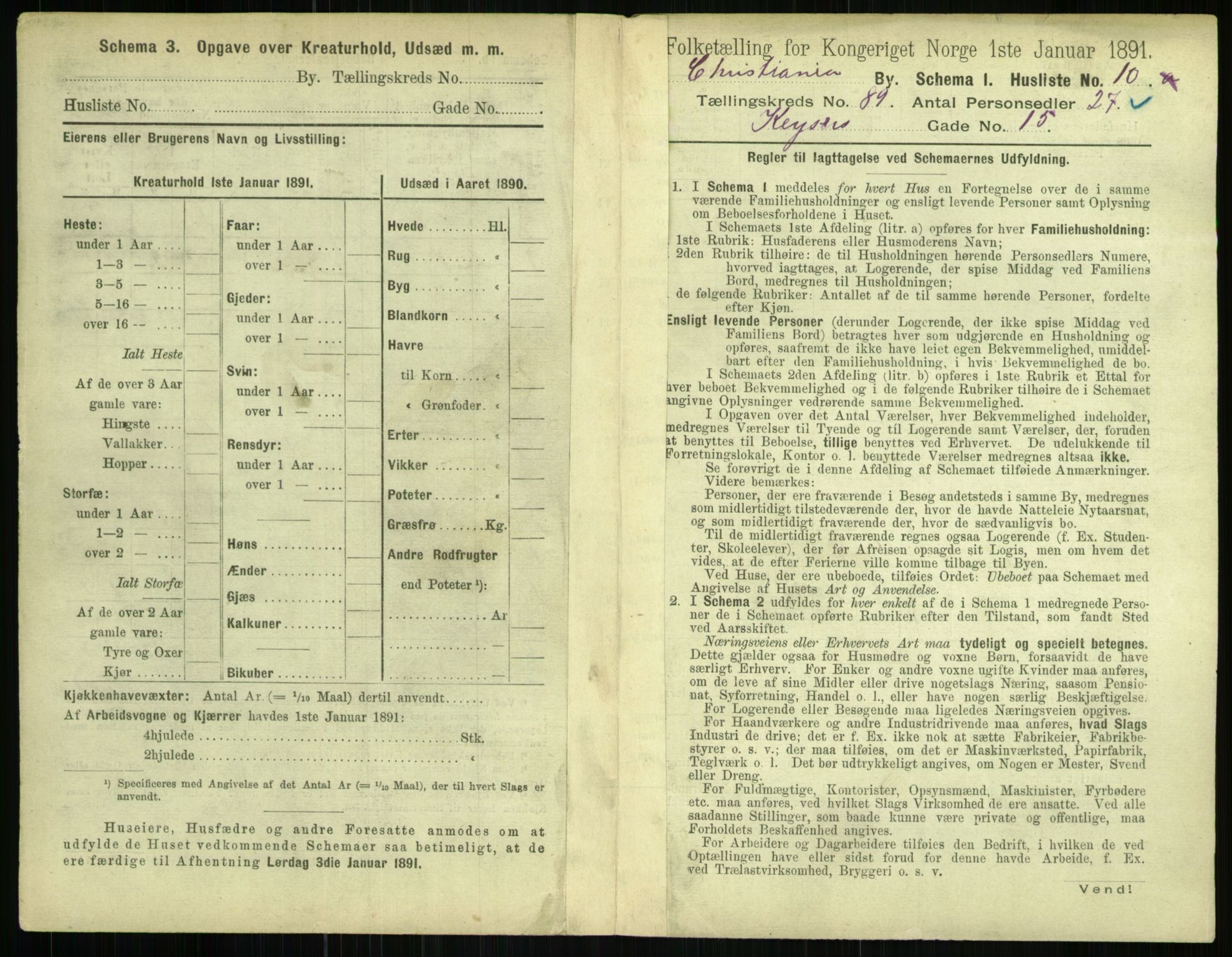 RA, 1891 census for 0301 Kristiania, 1891, p. 43897