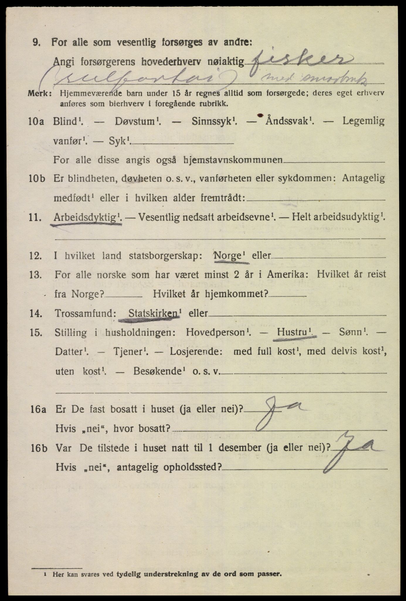 SAK, 1920 census for Sør-Audnedal, 1920, p. 4216
