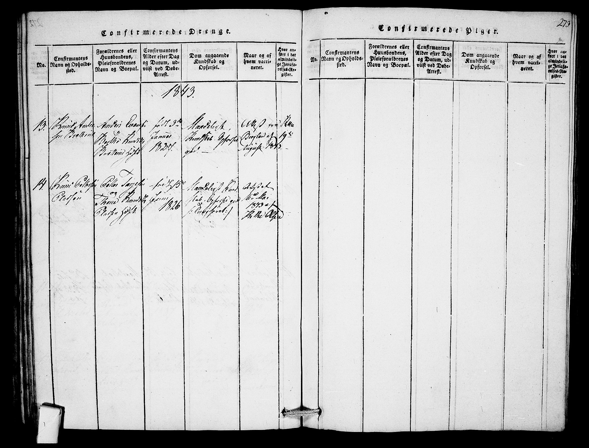 Mo kirkebøker, SAKO/A-286/F/Fb/L0001: Parish register (official) no. II 1, 1814-1844, p. 273