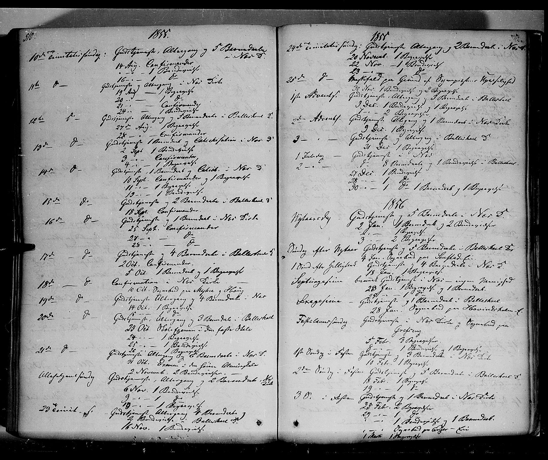 Nes prestekontor, Hedmark, SAH/PREST-020/K/Ka/L0004: Parish register (official) no. 4, 1852-1886, p. 510