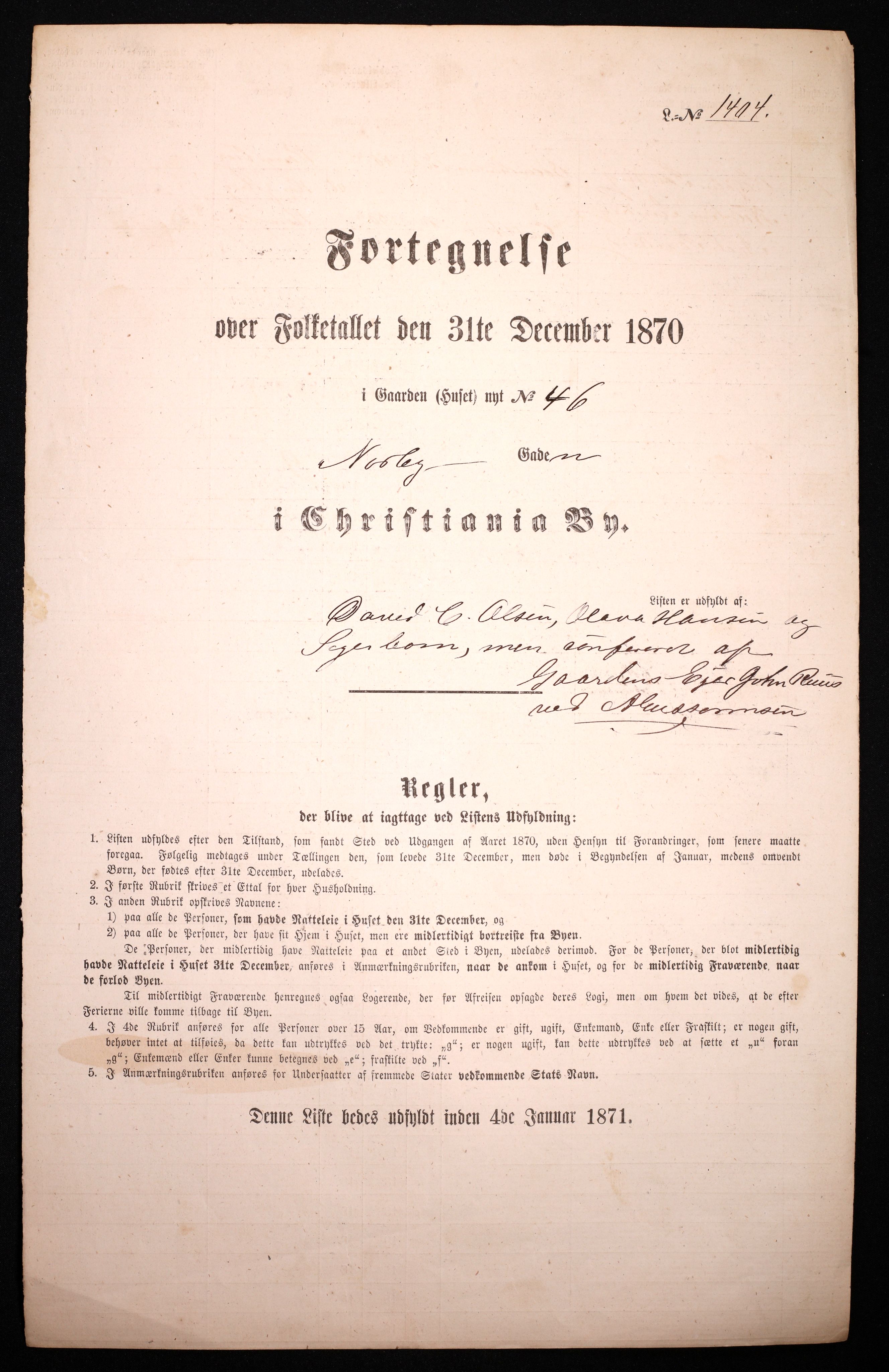 RA, 1870 census for 0301 Kristiania, 1870, p. 2629