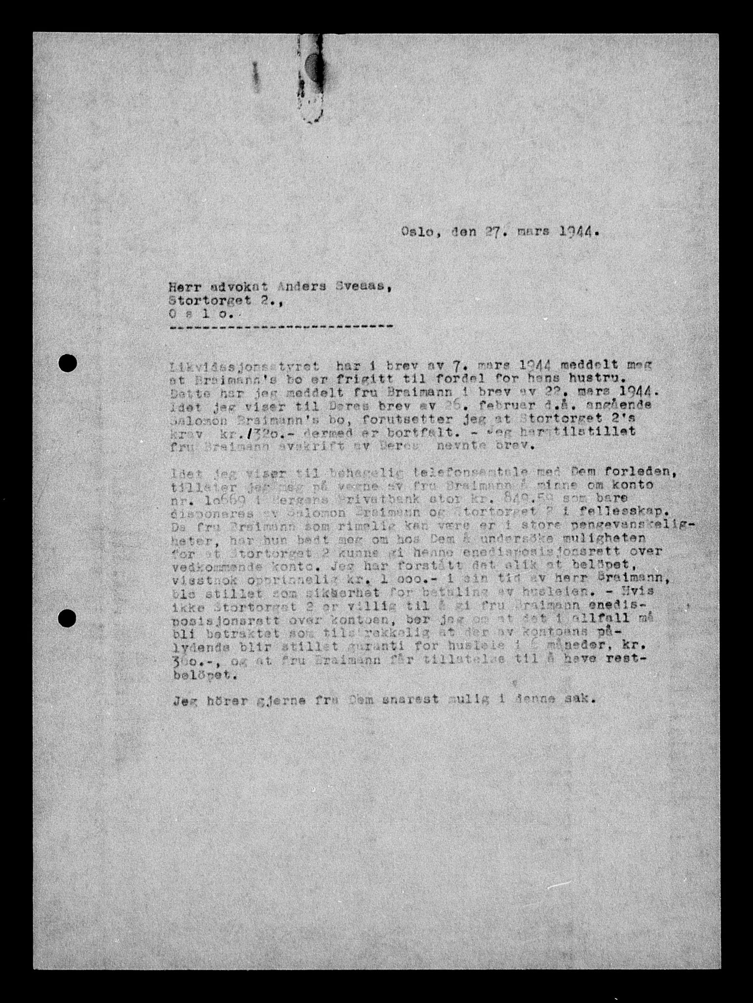 Justisdepartementet, Tilbakeføringskontoret for inndratte formuer, AV/RA-S-1564/H/Hc/Hcc/L0927: --, 1945-1947, p. 444