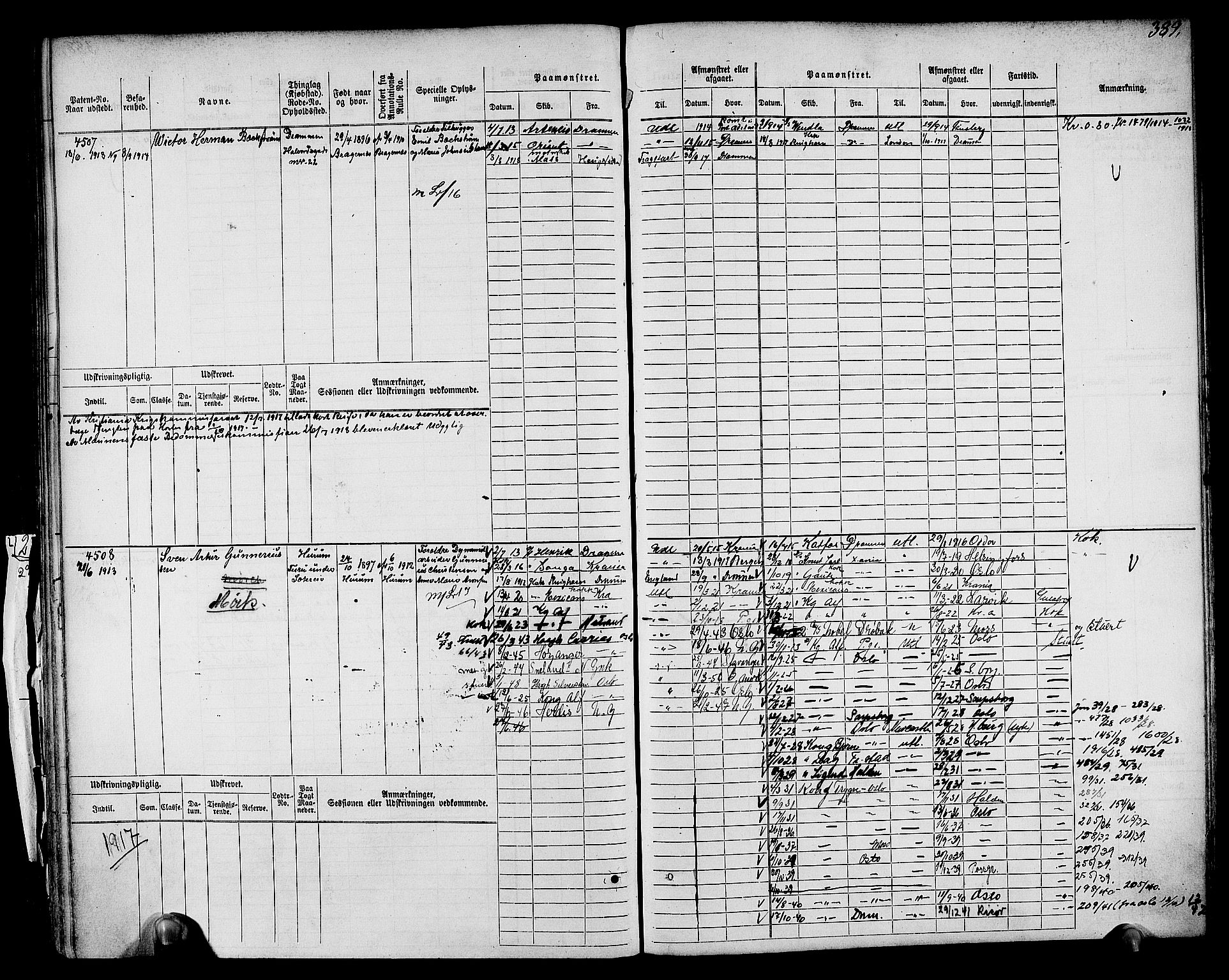 Drammen innrulleringsdistrikt, SAKO/A-781/F/Fc/L0005: Hovedrulle, 1911, p. 255