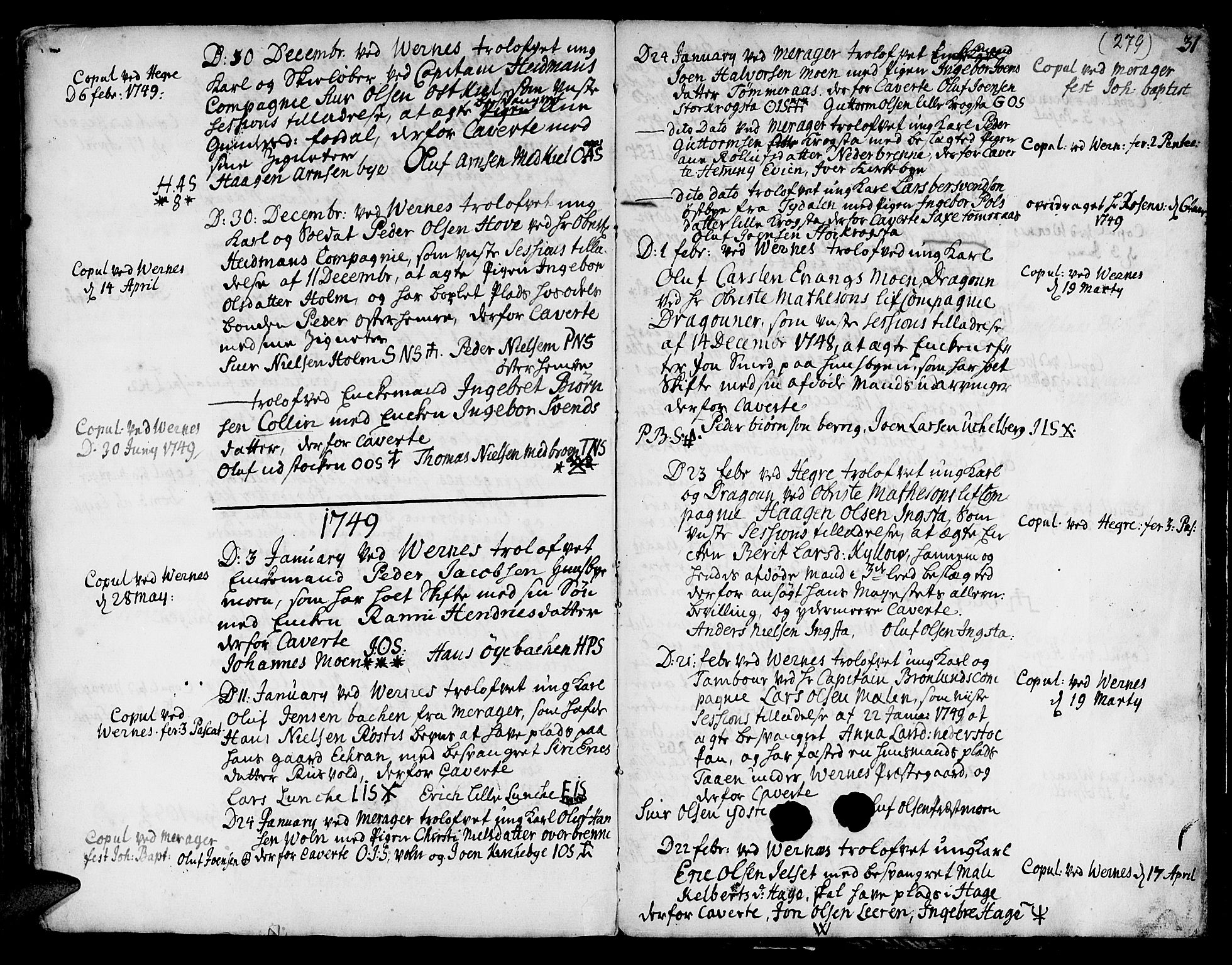Ministerialprotokoller, klokkerbøker og fødselsregistre - Nord-Trøndelag, AV/SAT-A-1458/709/L0056: Parish register (official) no. 709A04, 1740-1756, p. 279