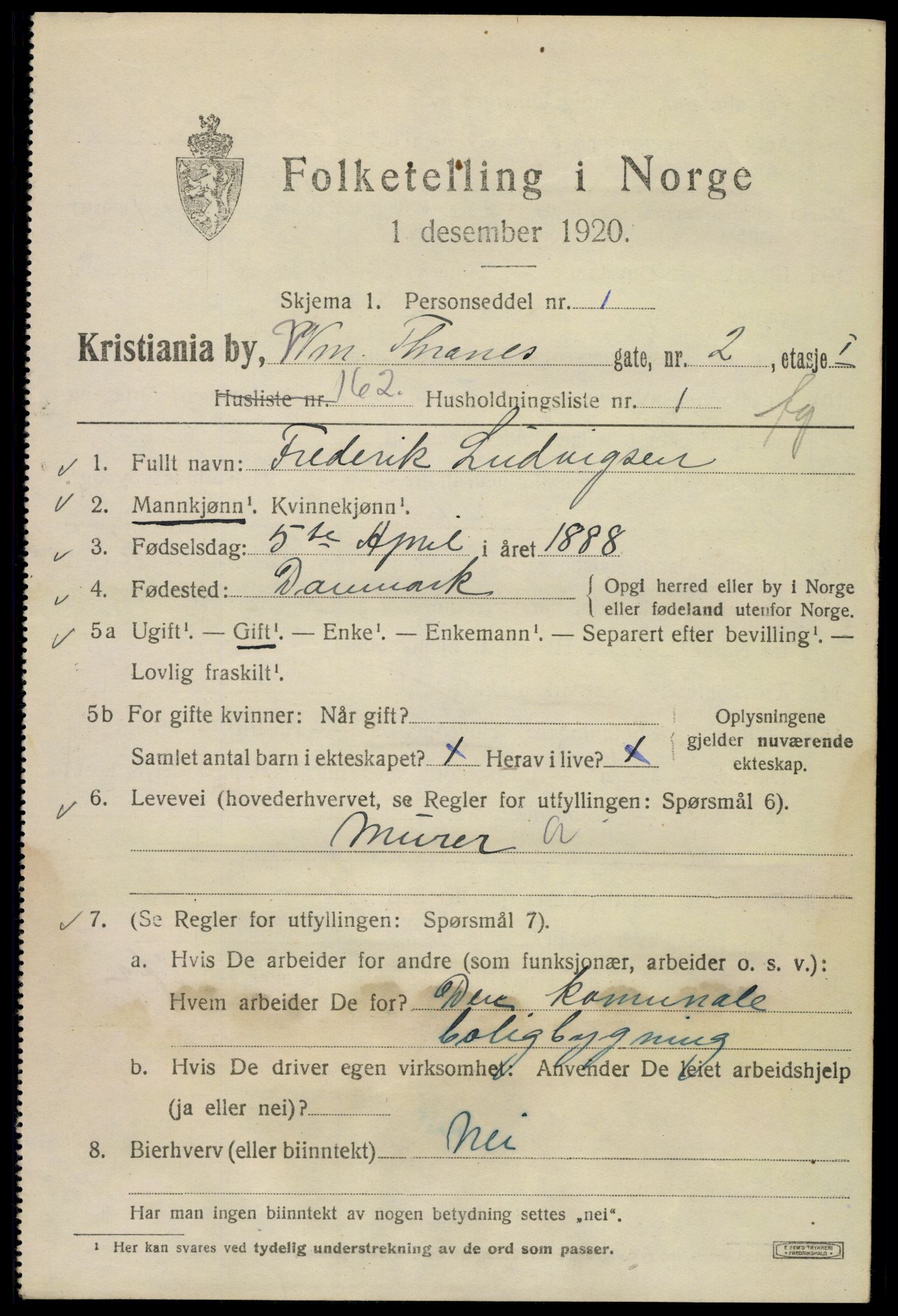 SAO, 1920 census for Kristiania, 1920, p. 644723