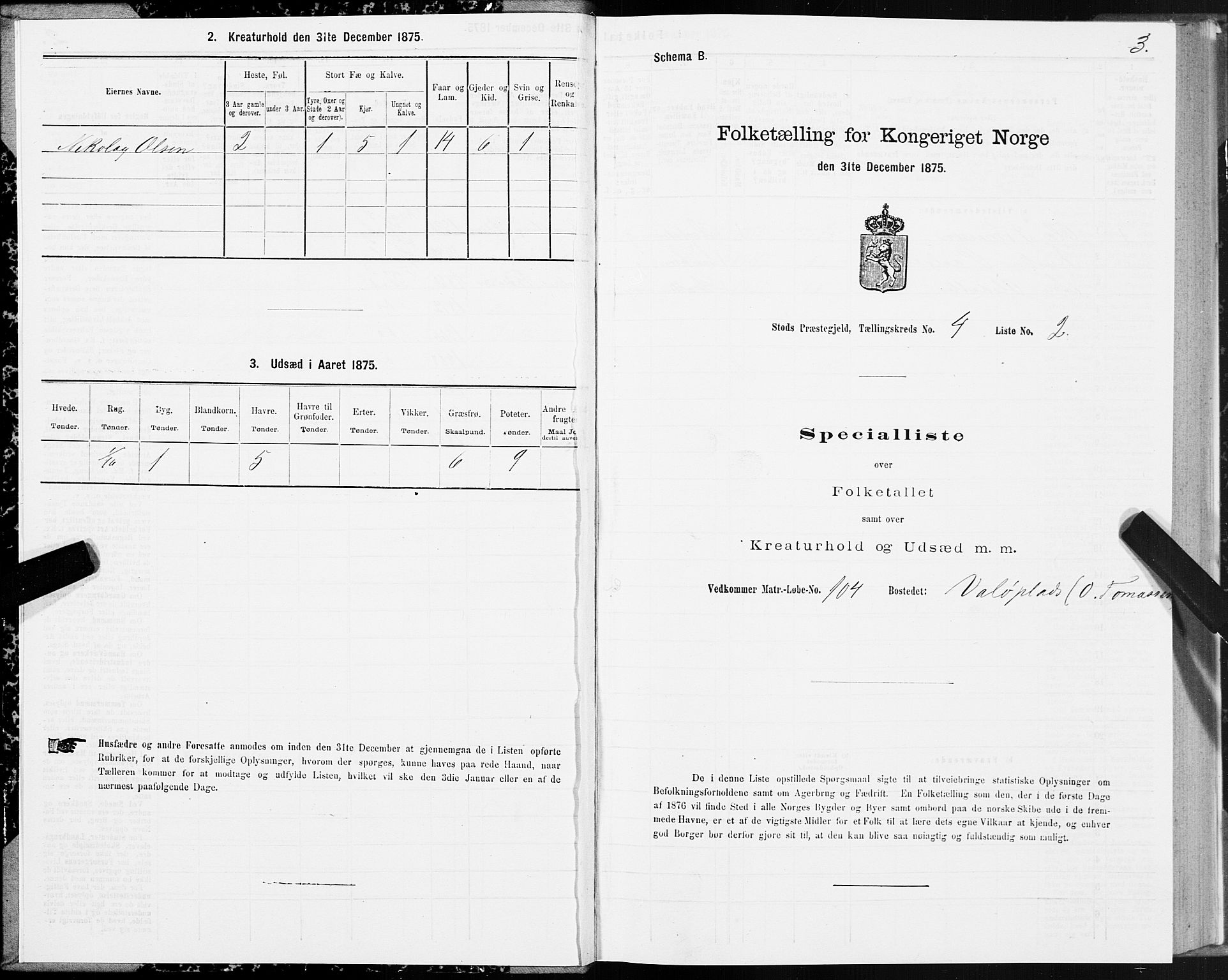 SAT, 1875 census for 1734P Stod, 1875, p. 4003