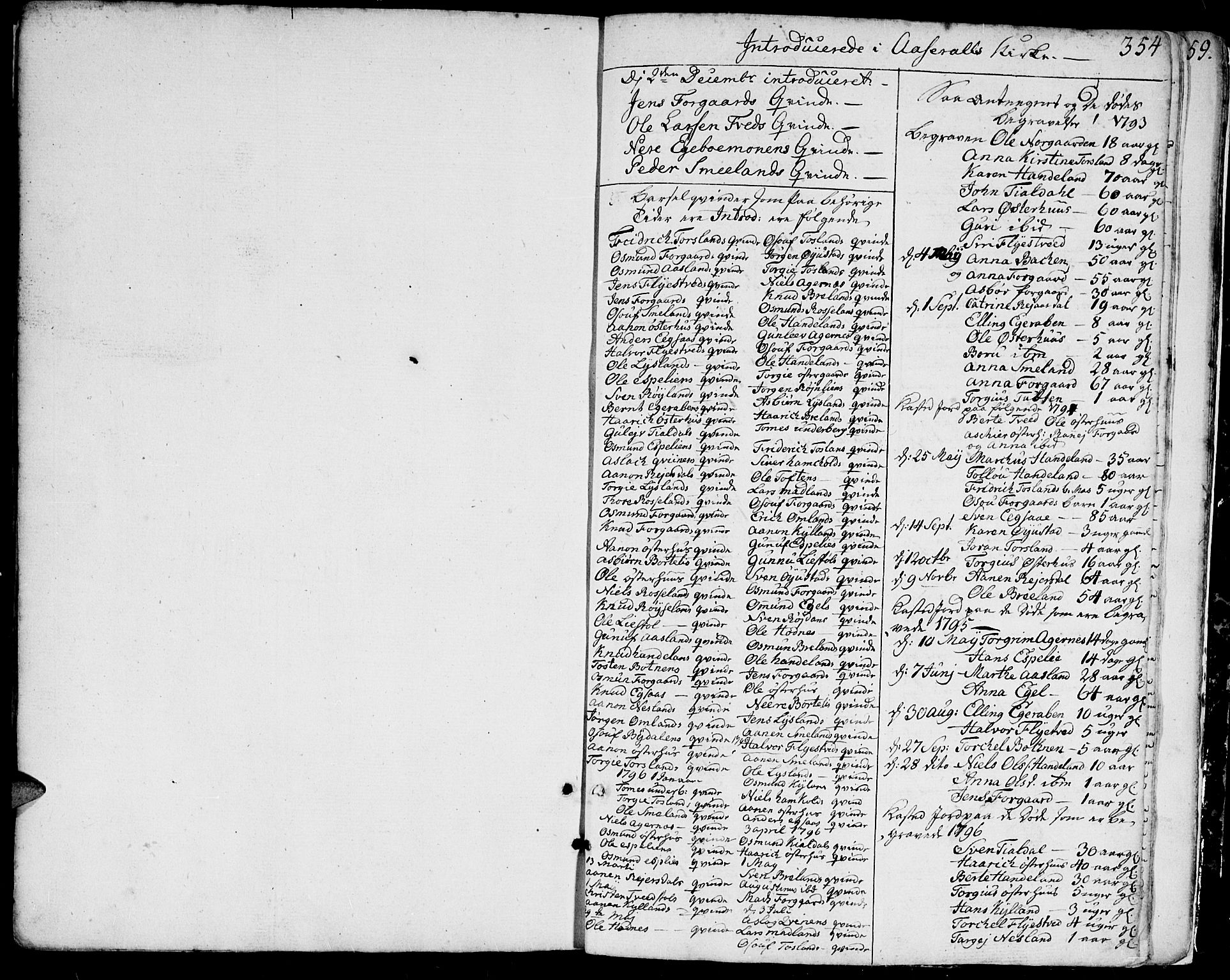 Bjelland sokneprestkontor, SAK/1111-0005/F/Fa/Faa/L0001: Parish register (official) no. A 1 /4, 1793-1815, p. 354