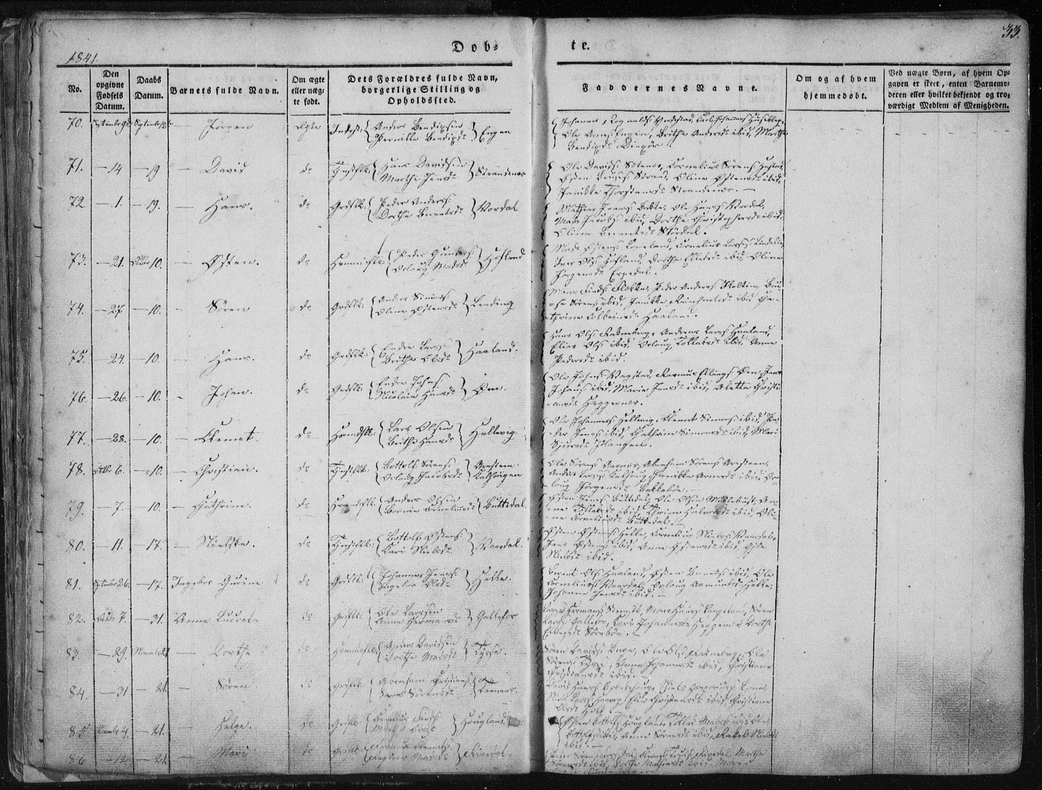 Fjaler sokneprestembete, AV/SAB-A-79801/H/Haa/Haaa/L0006: Parish register (official) no. A 6, 1835-1884, p. 33