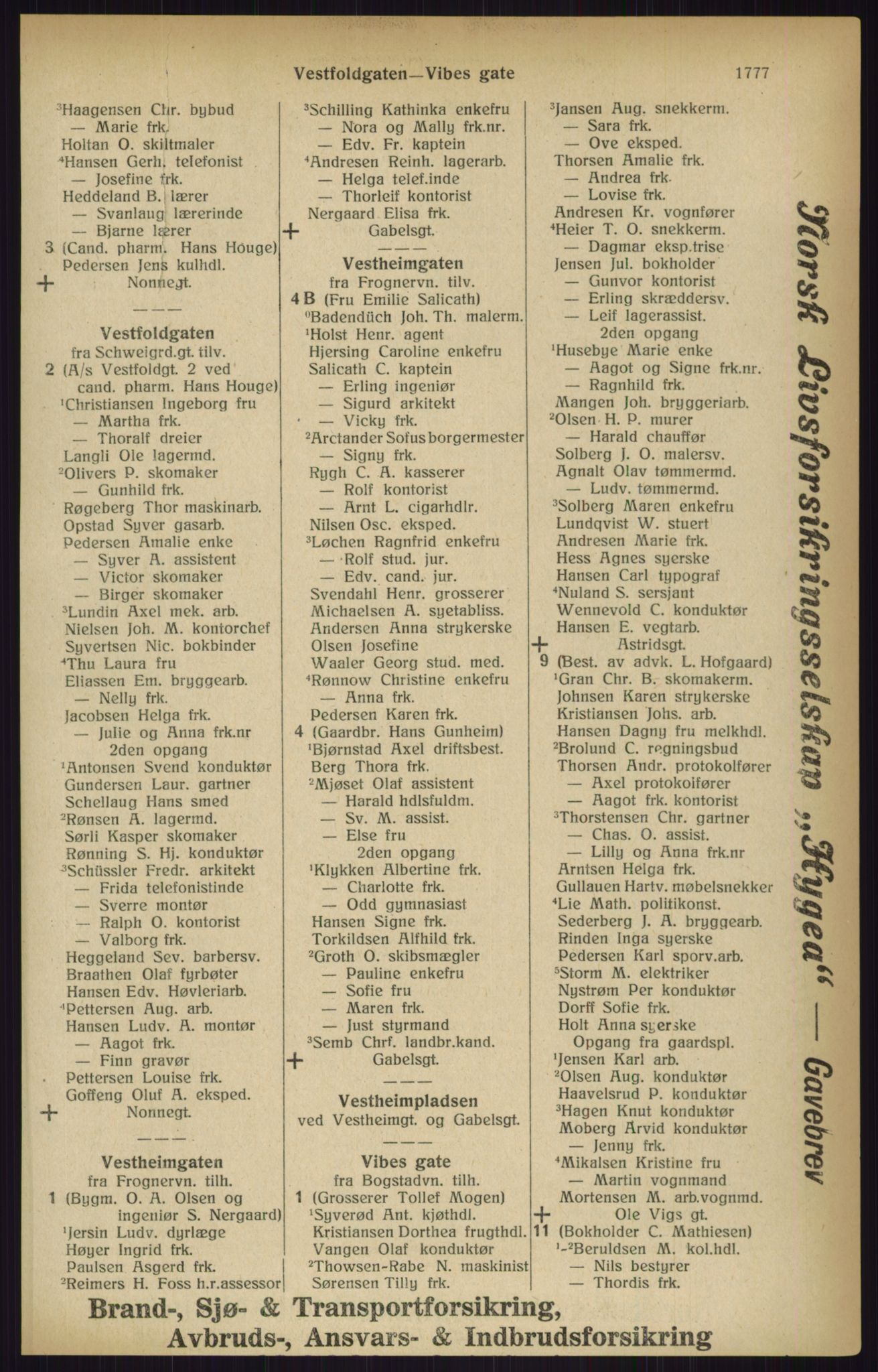 Kristiania/Oslo adressebok, PUBL/-, 1916, p. 1777