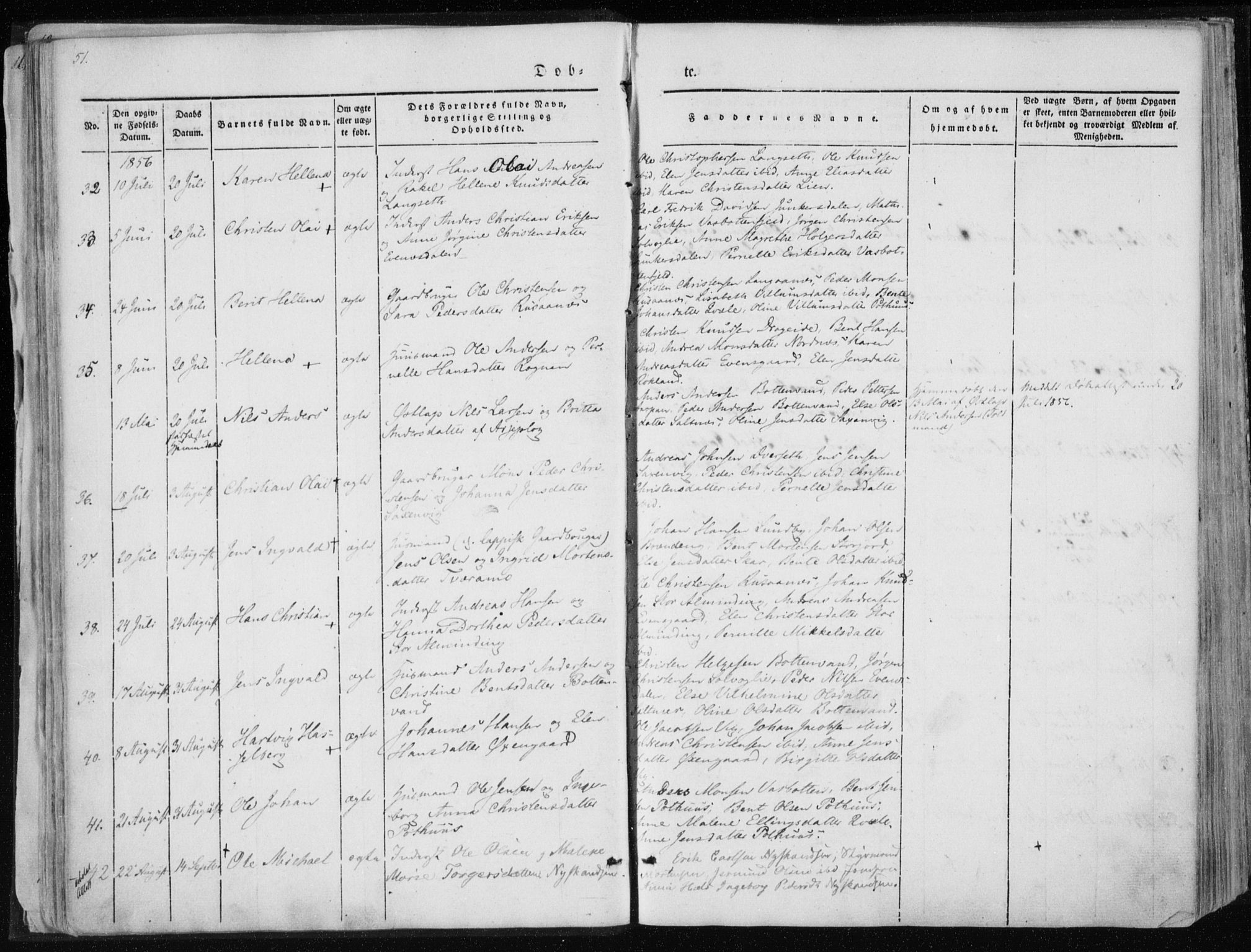 Ministerialprotokoller, klokkerbøker og fødselsregistre - Nordland, SAT/A-1459/847/L0666: Parish register (official) no. 847A06, 1842-1871, p. 51