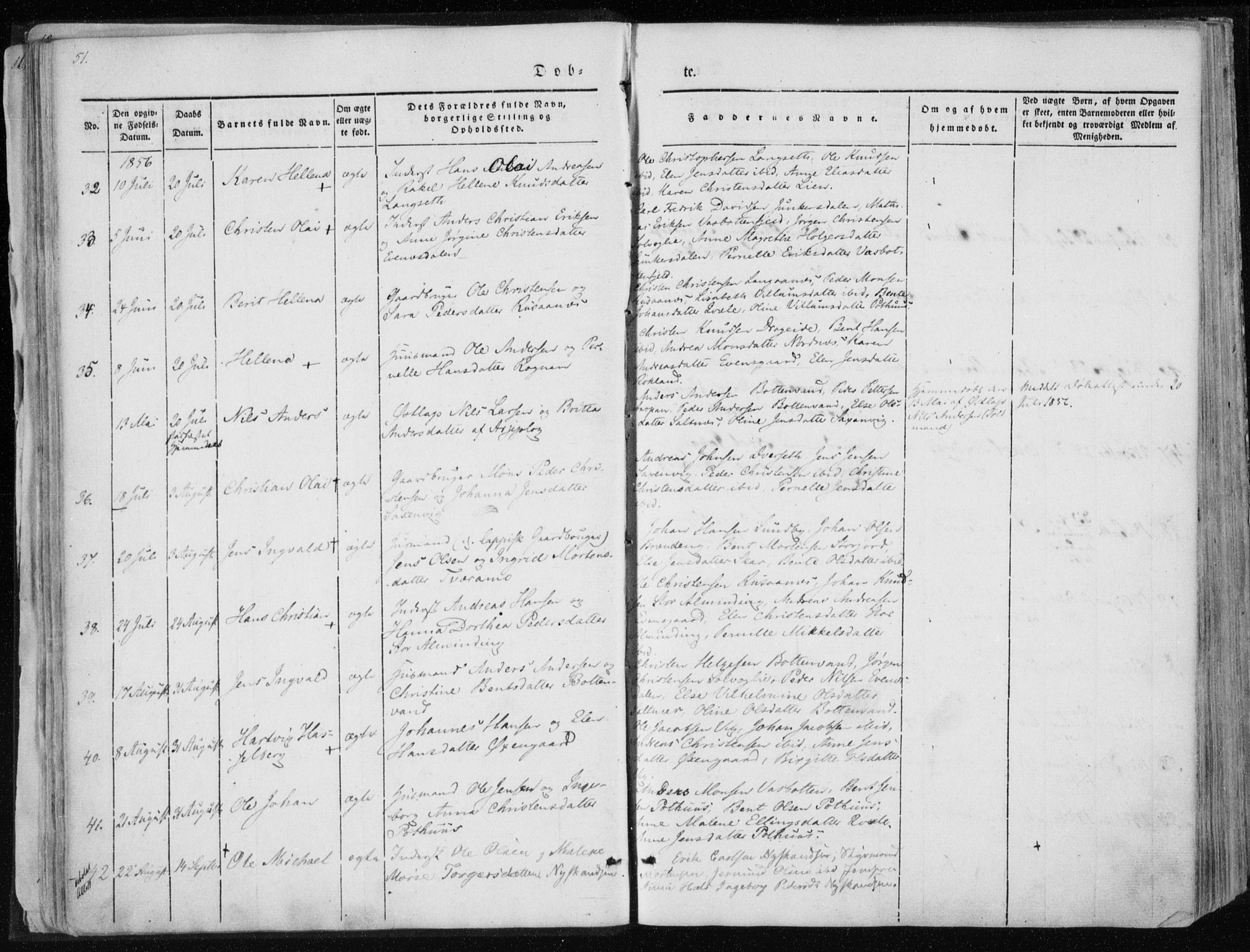 Ministerialprotokoller, klokkerbøker og fødselsregistre - Nordland, AV/SAT-A-1459/847/L0666: Parish register (official) no. 847A06, 1842-1871, p. 51