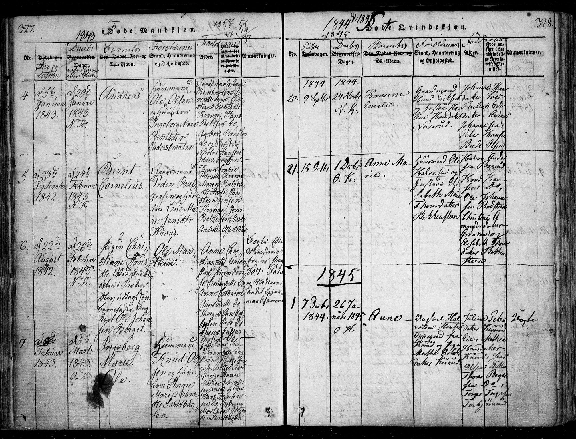 Nesodden prestekontor Kirkebøker, SAO/A-10013/F/Fa/L0006: Parish register (official) no. I 6, 1814-1847, p. 327-328