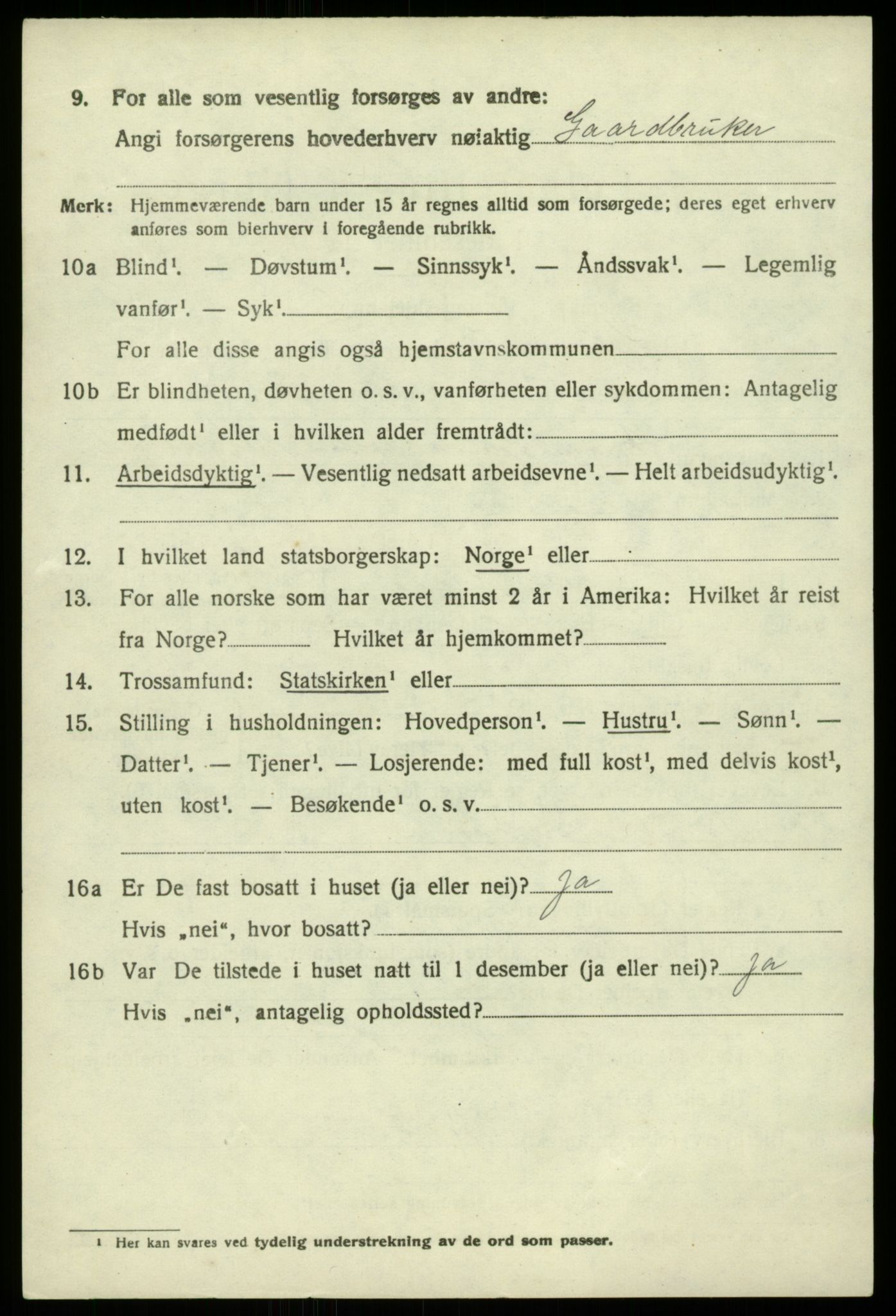 SAB, 1920 census for Hamre, 1920, p. 2794