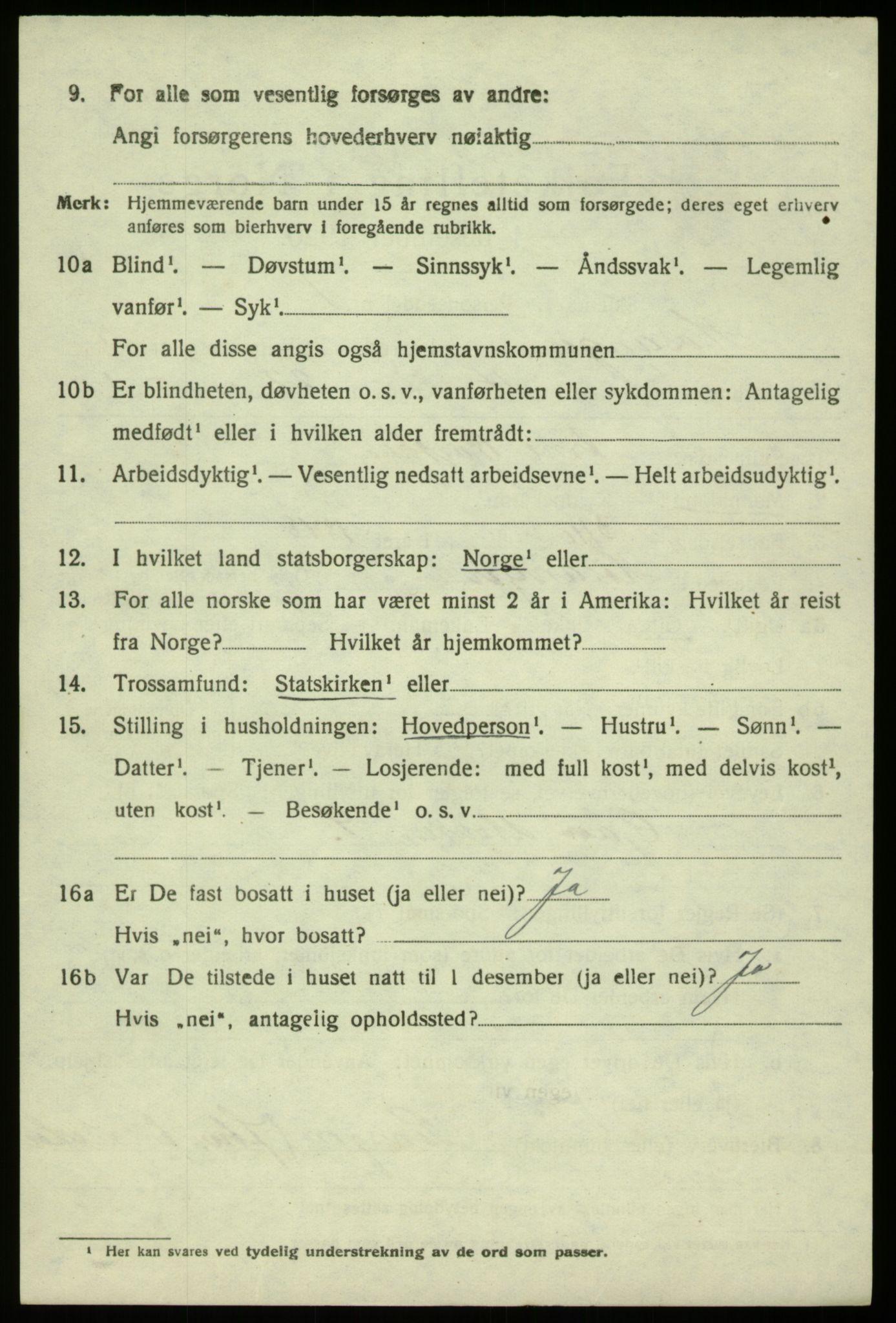 SAB, 1920 census for Hosanger, 1920, p. 2366