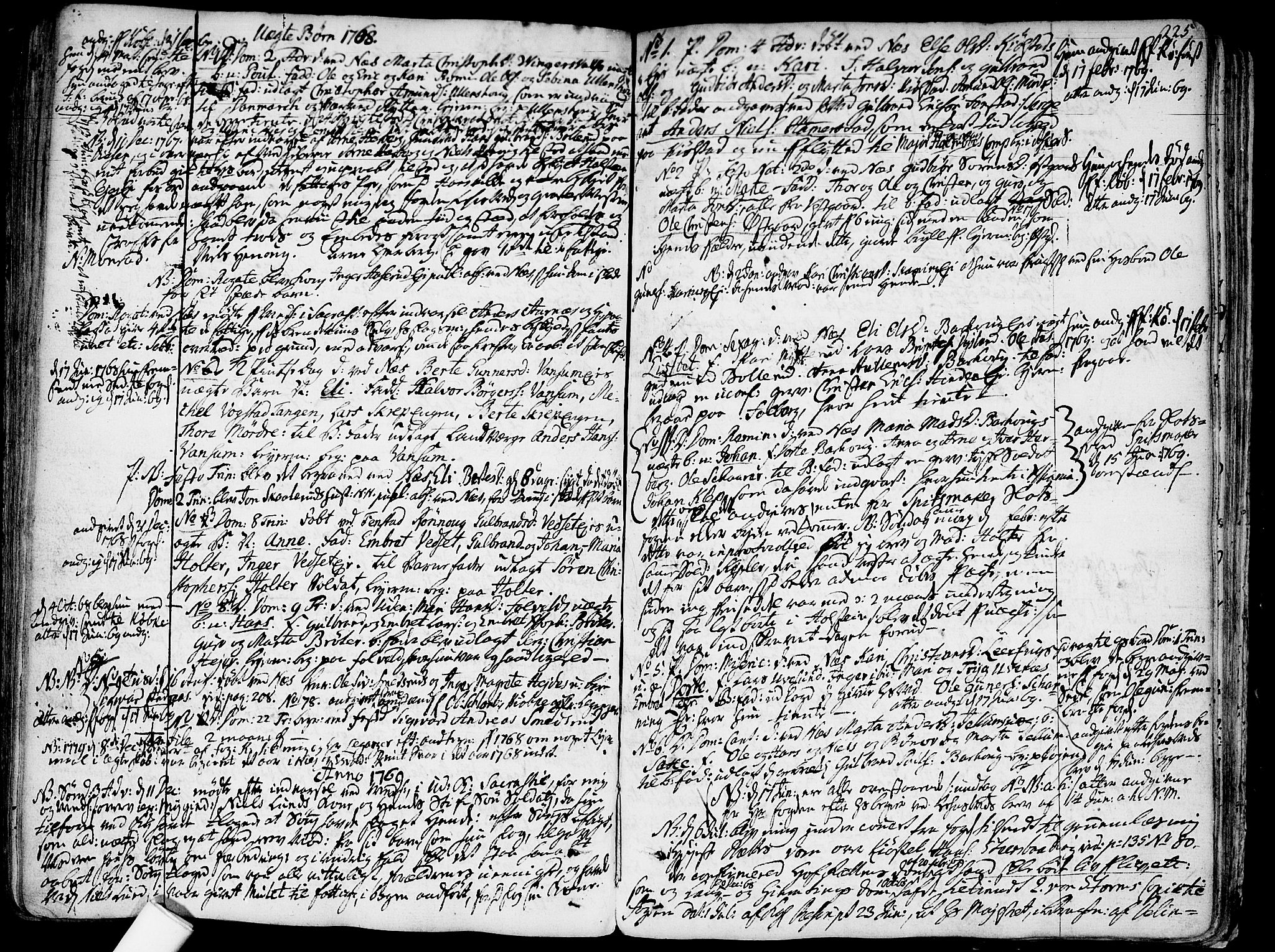 Nes prestekontor Kirkebøker, SAO/A-10410/F/Fa/L0003: Parish register (official) no. I 3, 1734-1781, p. 225