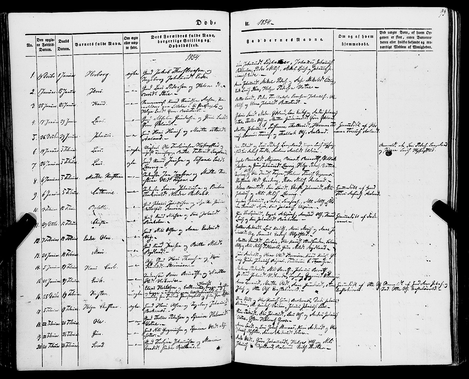 Stord sokneprestembete, SAB/A-78201/H/Haa: Parish register (official) no. A 7, 1841-1861, p. 93