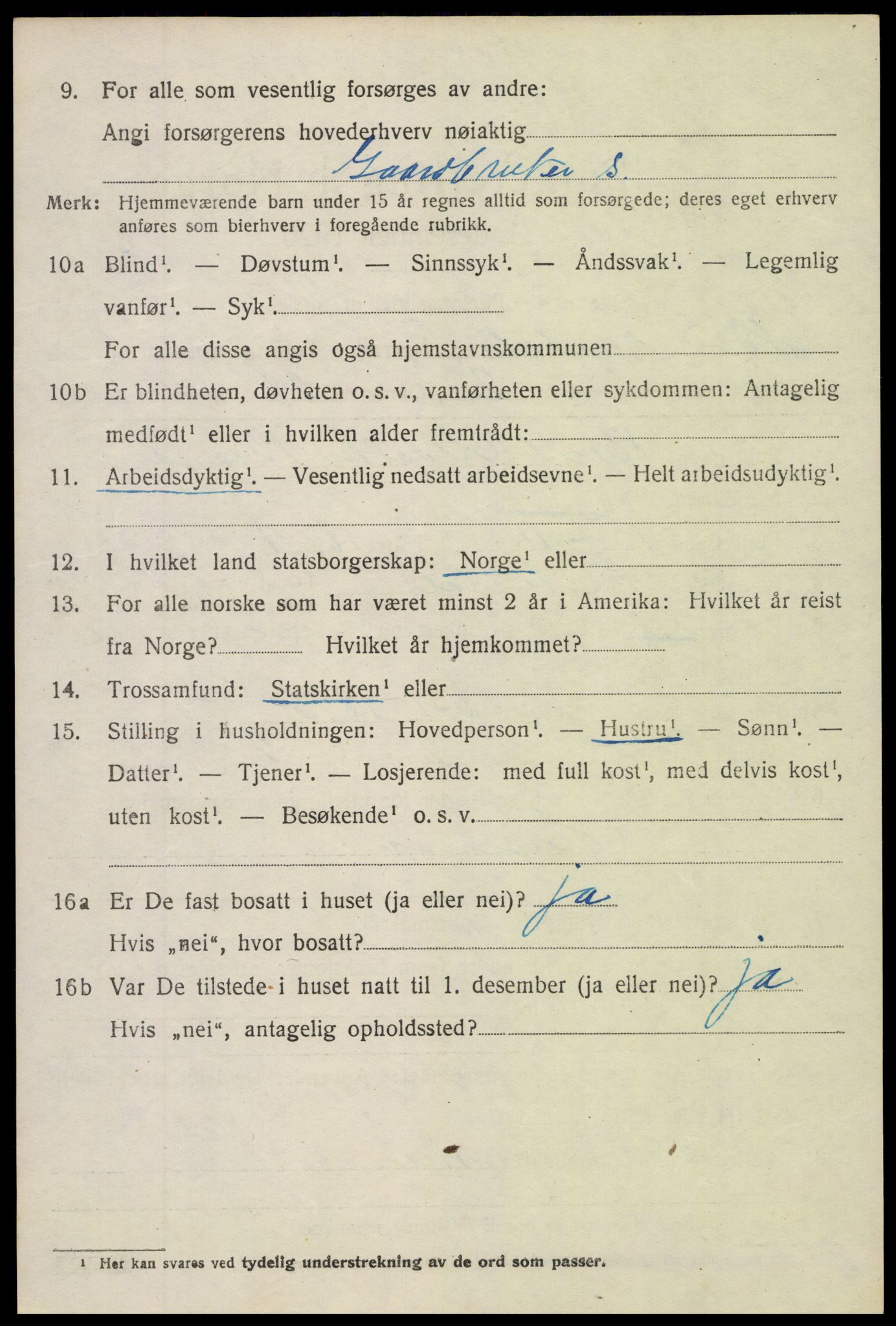 SAH, 1920 census for Nord-Aurdal, 1920, p. 3131