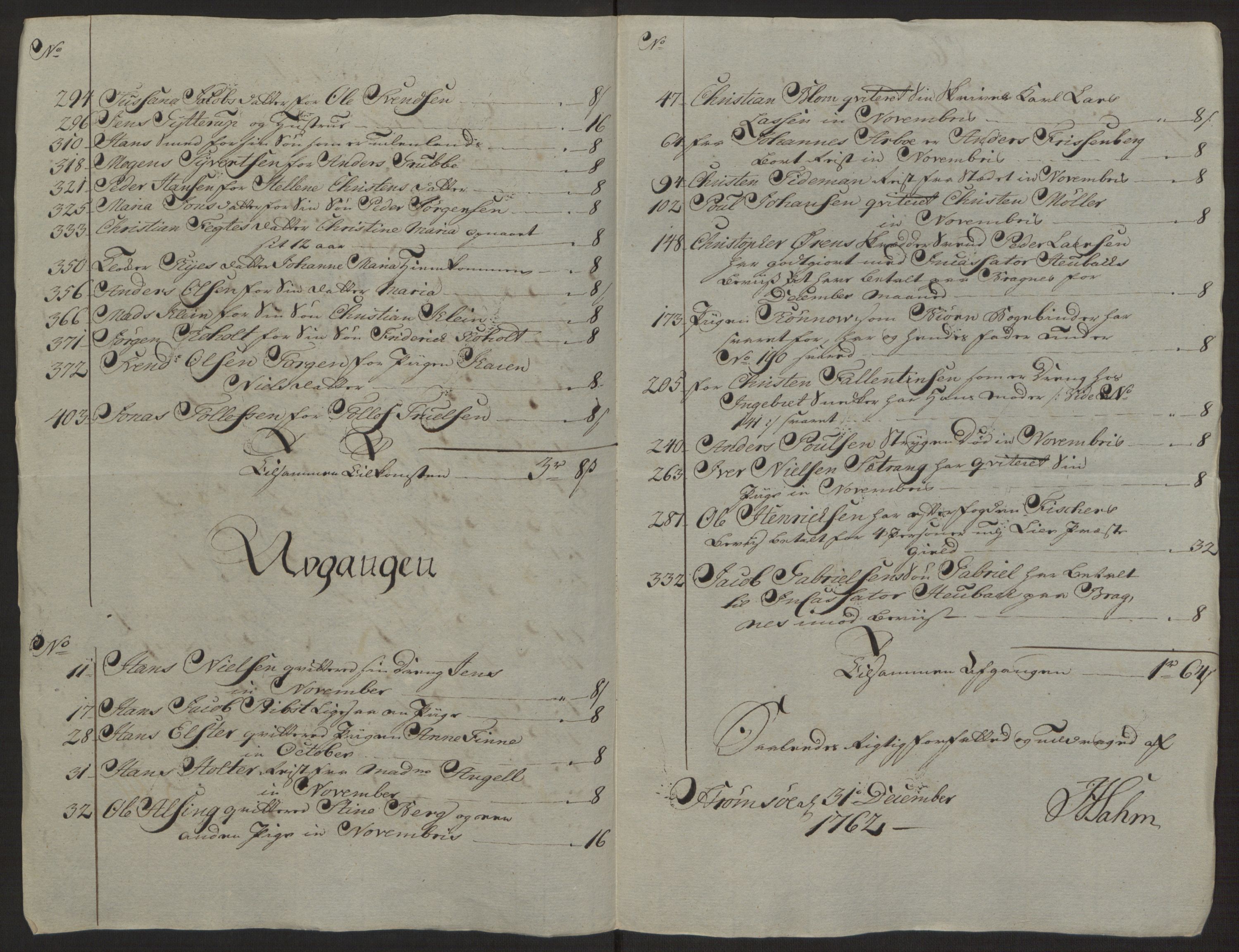 Rentekammeret inntil 1814, Reviderte regnskaper, Byregnskaper, AV/RA-EA-4066/R/Rg/L0144/0001: [G4] Kontribusjonsregnskap / Ekstraskatt, 1762-1767, p. 59