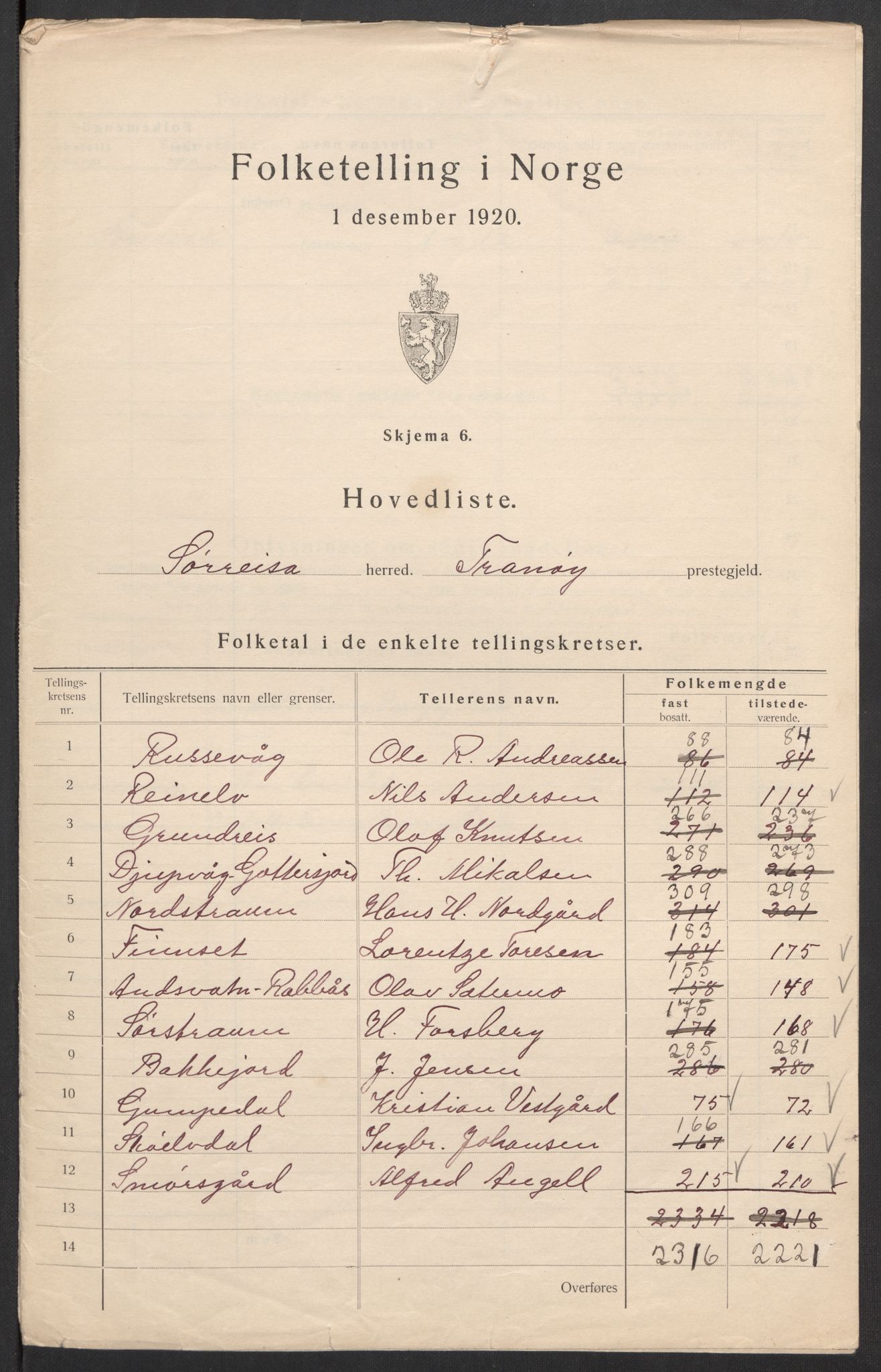 SATØ, 1920 census for Sørreisa, 1920, p. 4