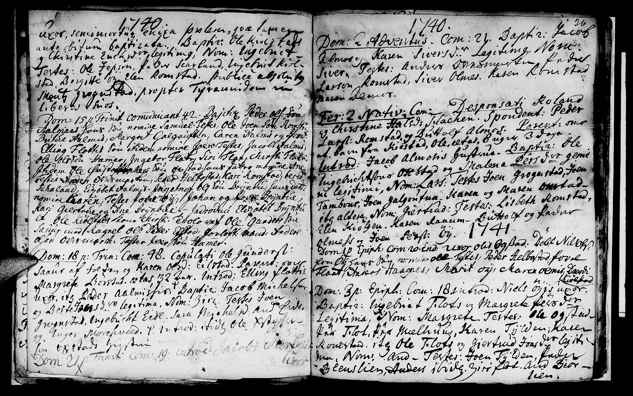 Ministerialprotokoller, klokkerbøker og fødselsregistre - Nord-Trøndelag, SAT/A-1458/765/L0560: Parish register (official) no. 765A01, 1706-1748, p. 26
