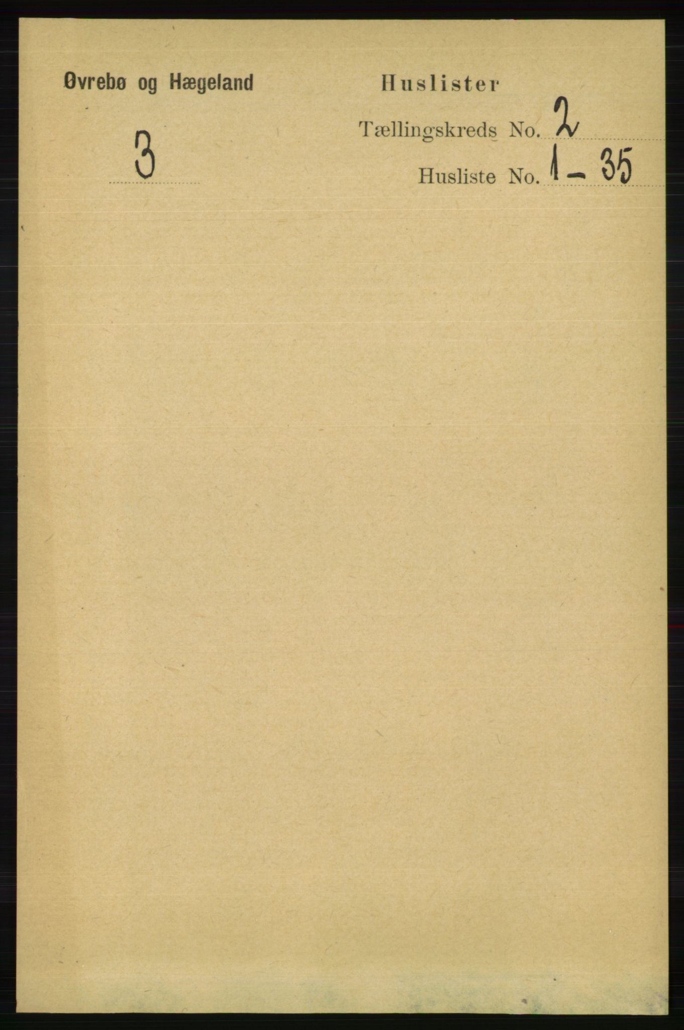 RA, 1891 census for 1016 Øvrebø og Hægeland, 1891, p. 281