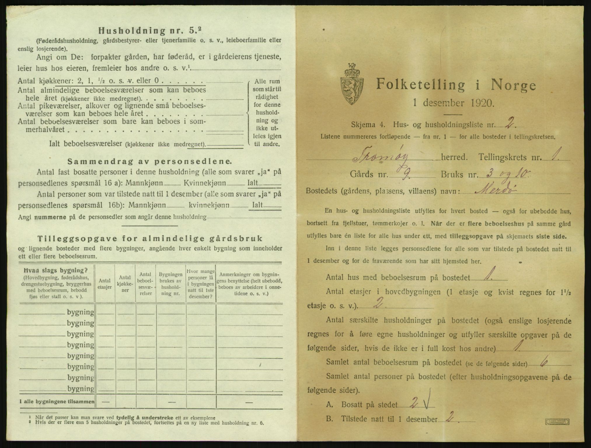 SAK, 1920 census for Tromøy, 1920, p. 39