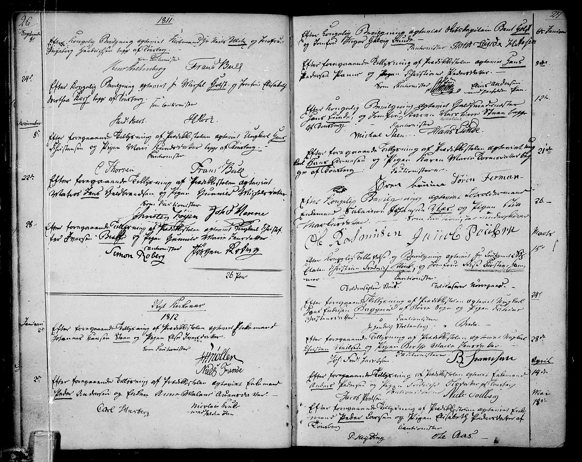 Tønsberg kirkebøker, AV/SAKO-A-330/F/Fa/L0003: Parish register (official) no. I 3, 1797-1814, p. 26-27