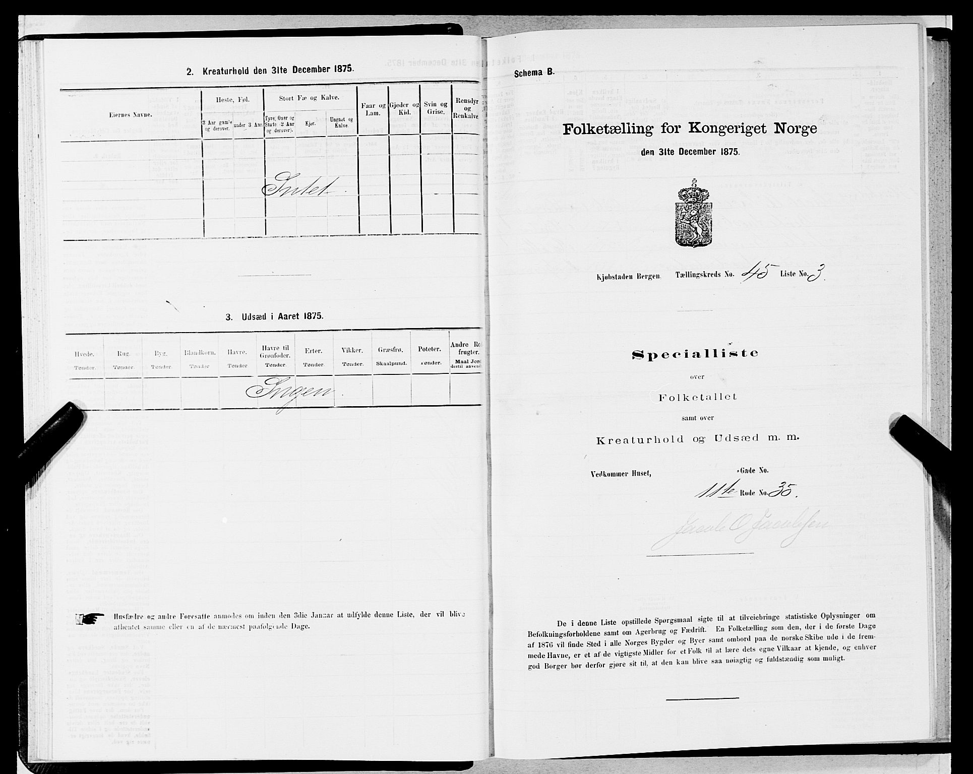 SAB, 1875 census for 1301 Bergen, 1875, p. 2333