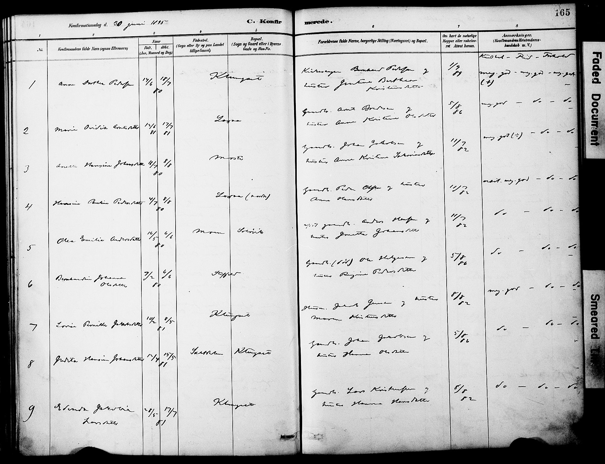 Ministerialprotokoller, klokkerbøker og fødselsregistre - Nordland, AV/SAT-A-1459/849/L0690: Parish register (official) no. 849A02, 1890-1897, p. 165