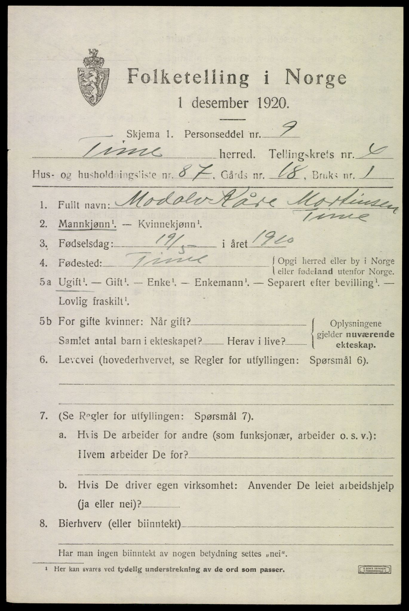 SAST, 1920 census for Time, 1920, p. 6061