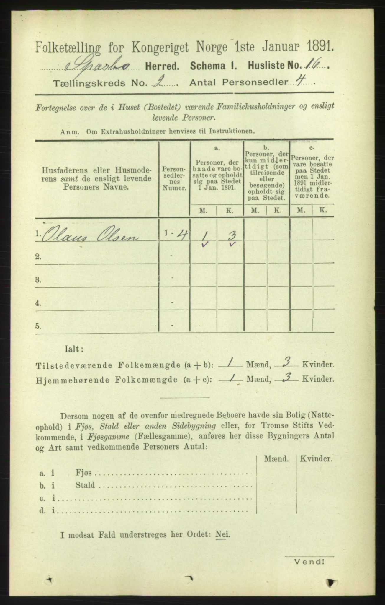 RA, 1891 census for 1731 Sparbu, 1891, p. 662