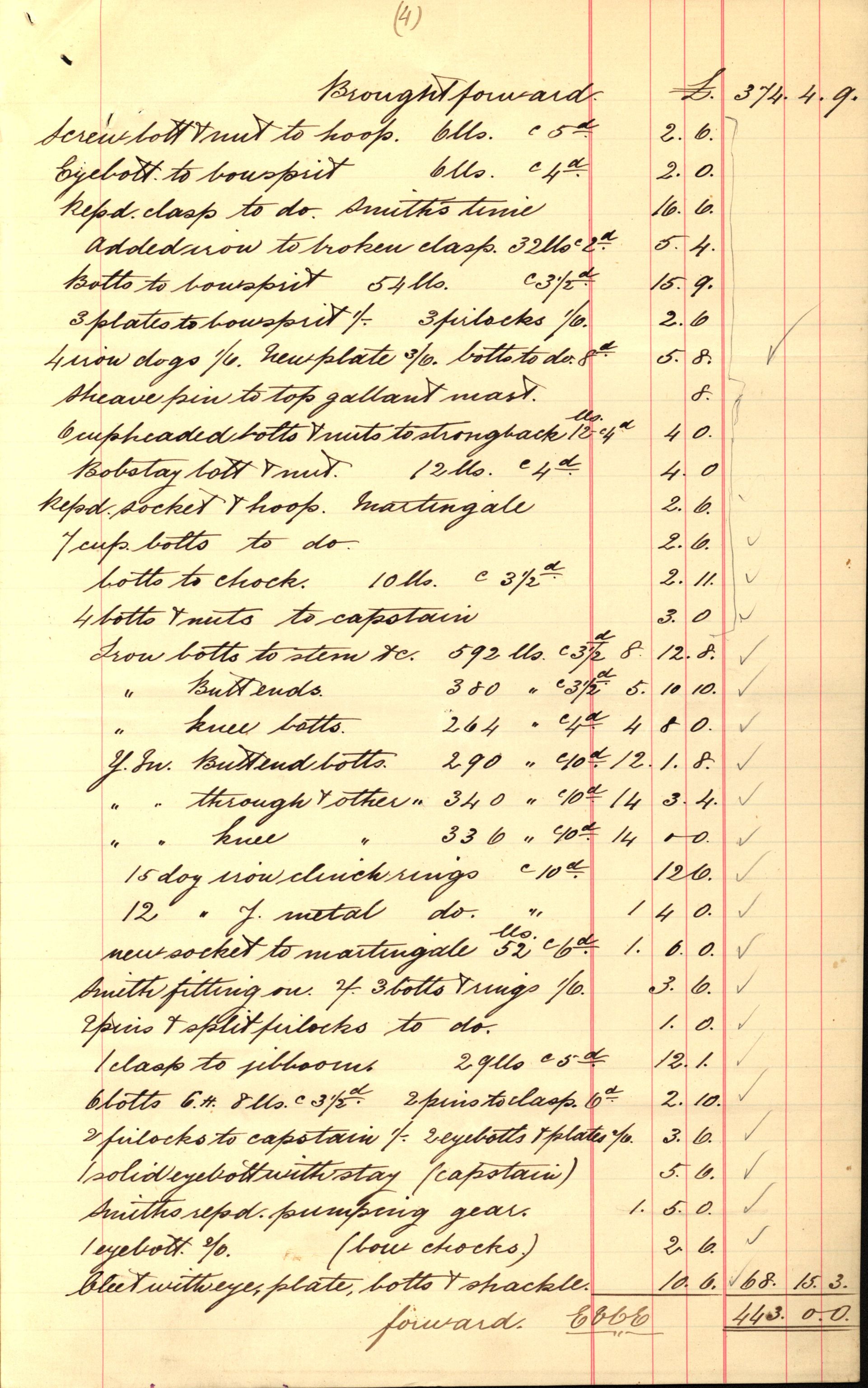 Pa 63 - Østlandske skibsassuranceforening, VEMU/A-1079/G/Ga/L0025/0008: Havaridokumenter / Talisman, Velax, 1890, p. 53