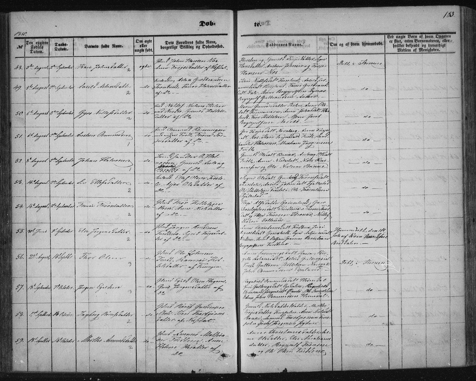 Nissedal kirkebøker, SAKO/A-288/F/Fa/L0003: Parish register (official) no. I 3, 1846-1870, p. 182-183