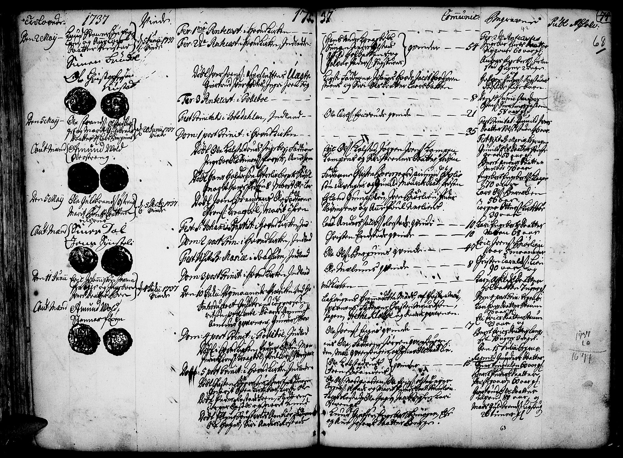 Gausdal prestekontor, SAH/PREST-090/H/Ha/Haa/L0002: Parish register (official) no. 2, 1729-1757, p. 68