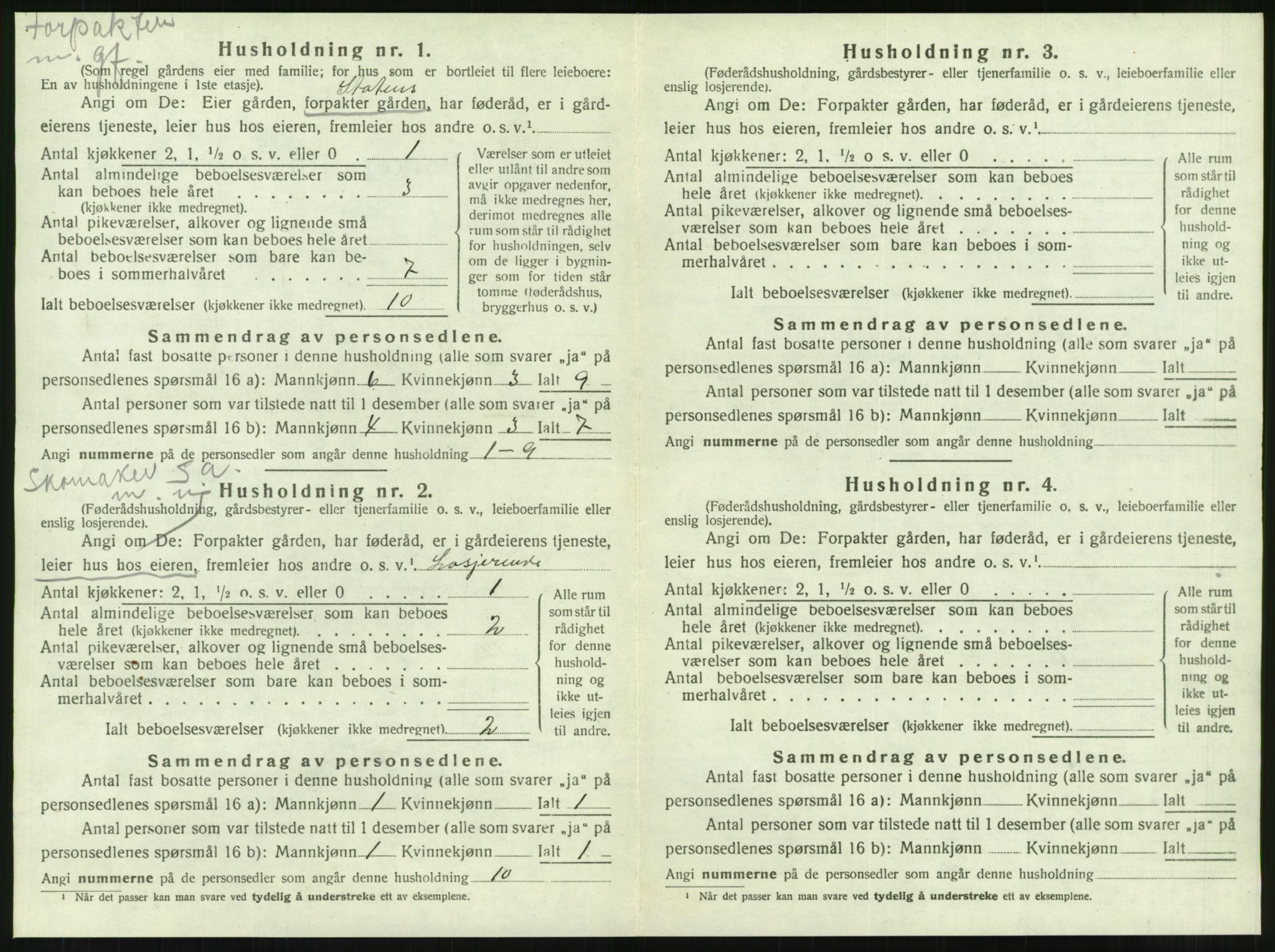 SAT, 1920 census for Korgen, 1920, p. 463