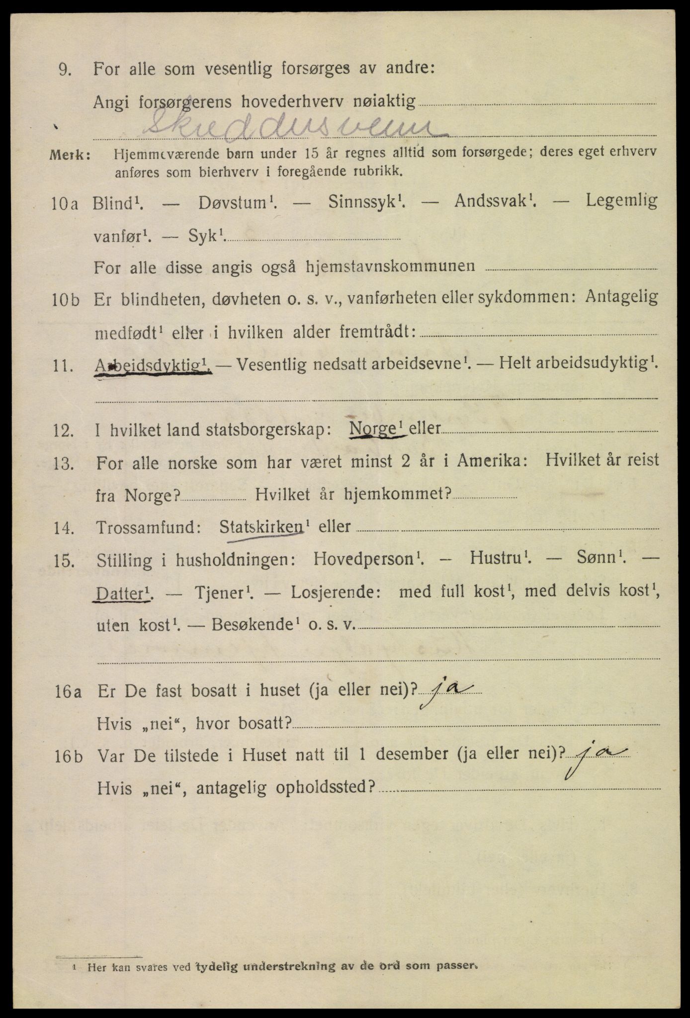 SAK, 1920 census for Arendal, 1920, p. 11609