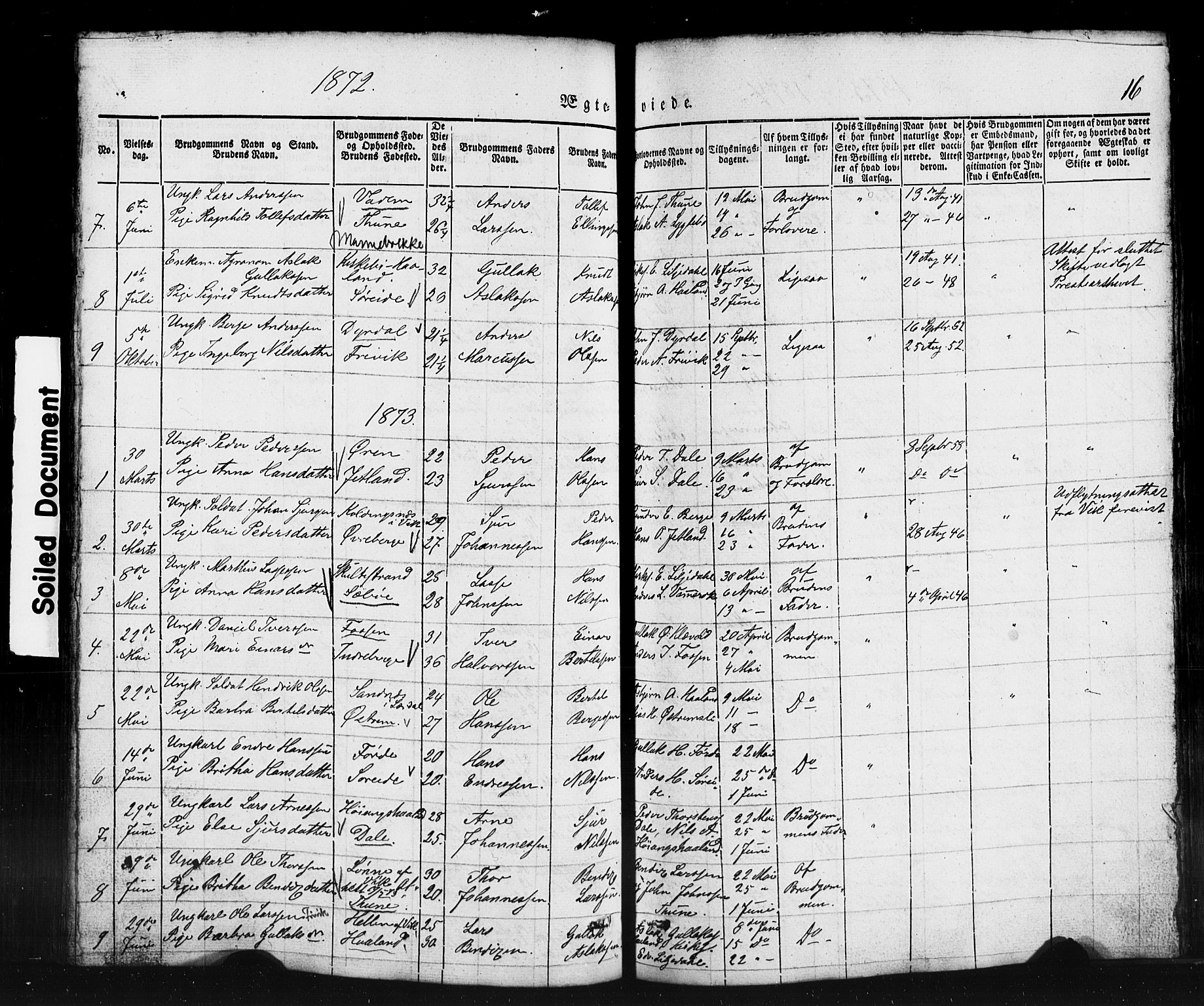 Lavik sokneprestembete, AV/SAB-A-80901: Parish register (copy) no. B 1, 1854-1881, p. 16