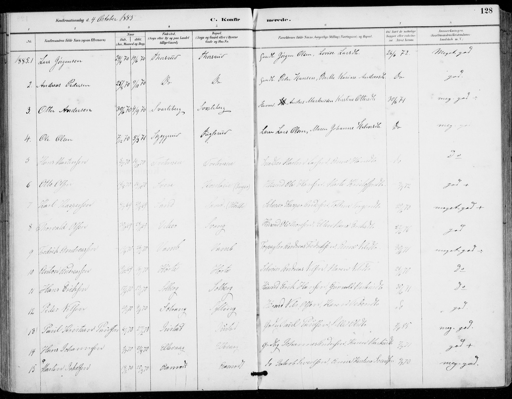 Sylling kirkebøker, SAKO/A-247/F/Fa/L0001: Parish register (official) no. 1, 1883-1910, p. 128