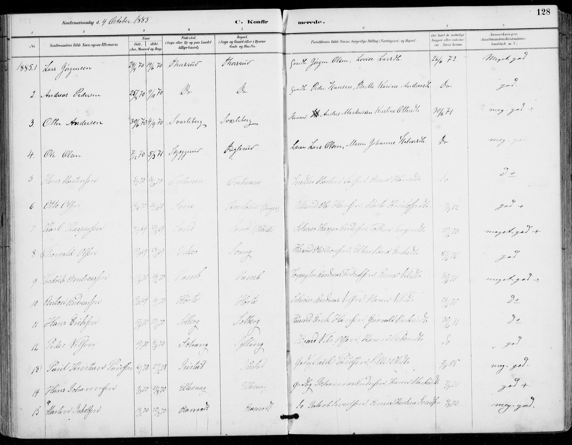 Sylling kirkebøker, AV/SAKO-A-247/F/Fa/L0001: Parish register (official) no. 1, 1883-1910, p. 128