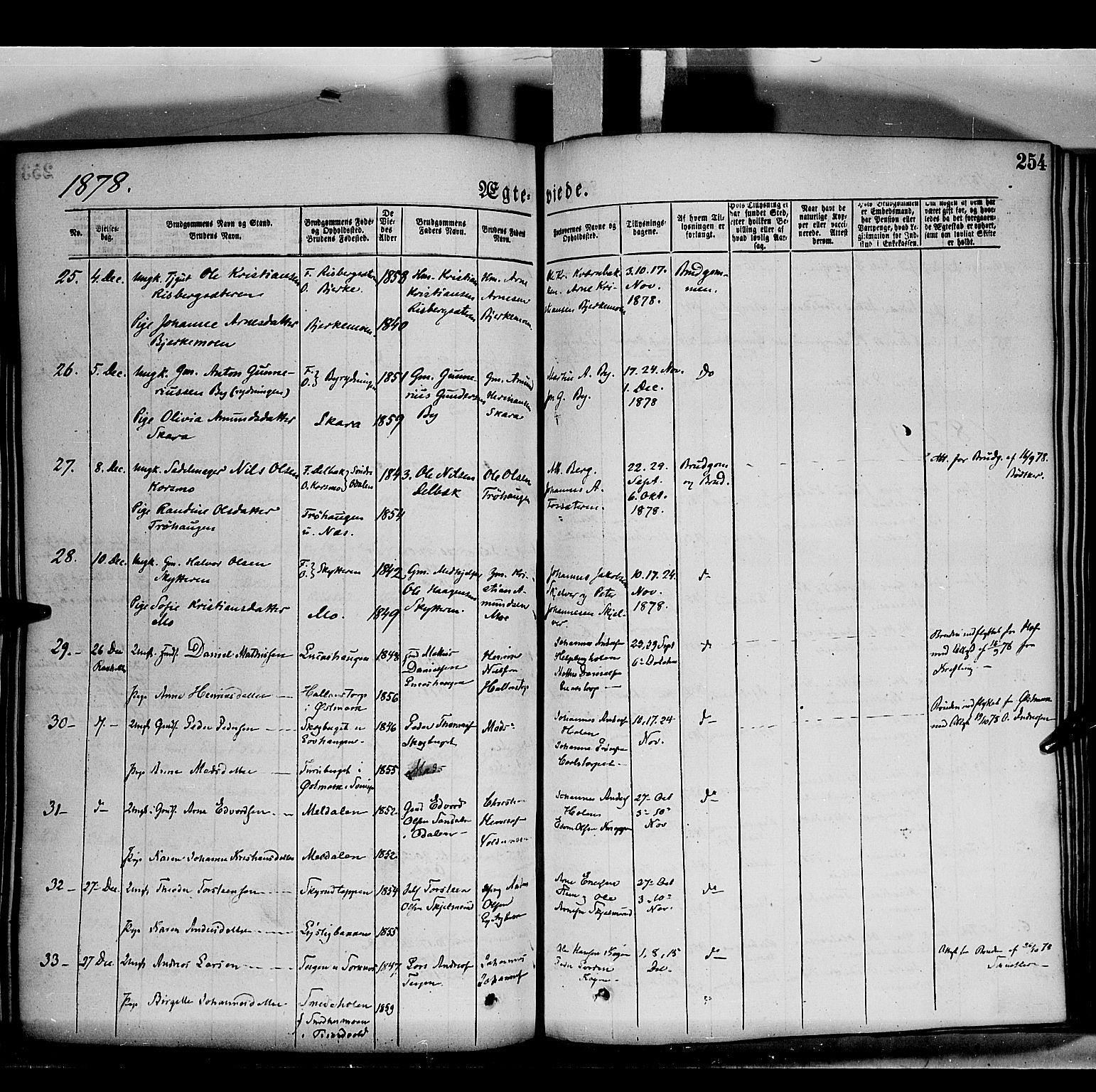 Grue prestekontor, AV/SAH-PREST-036/H/Ha/Haa/L0011: Parish register (official) no. 11, 1873-1880, p. 254