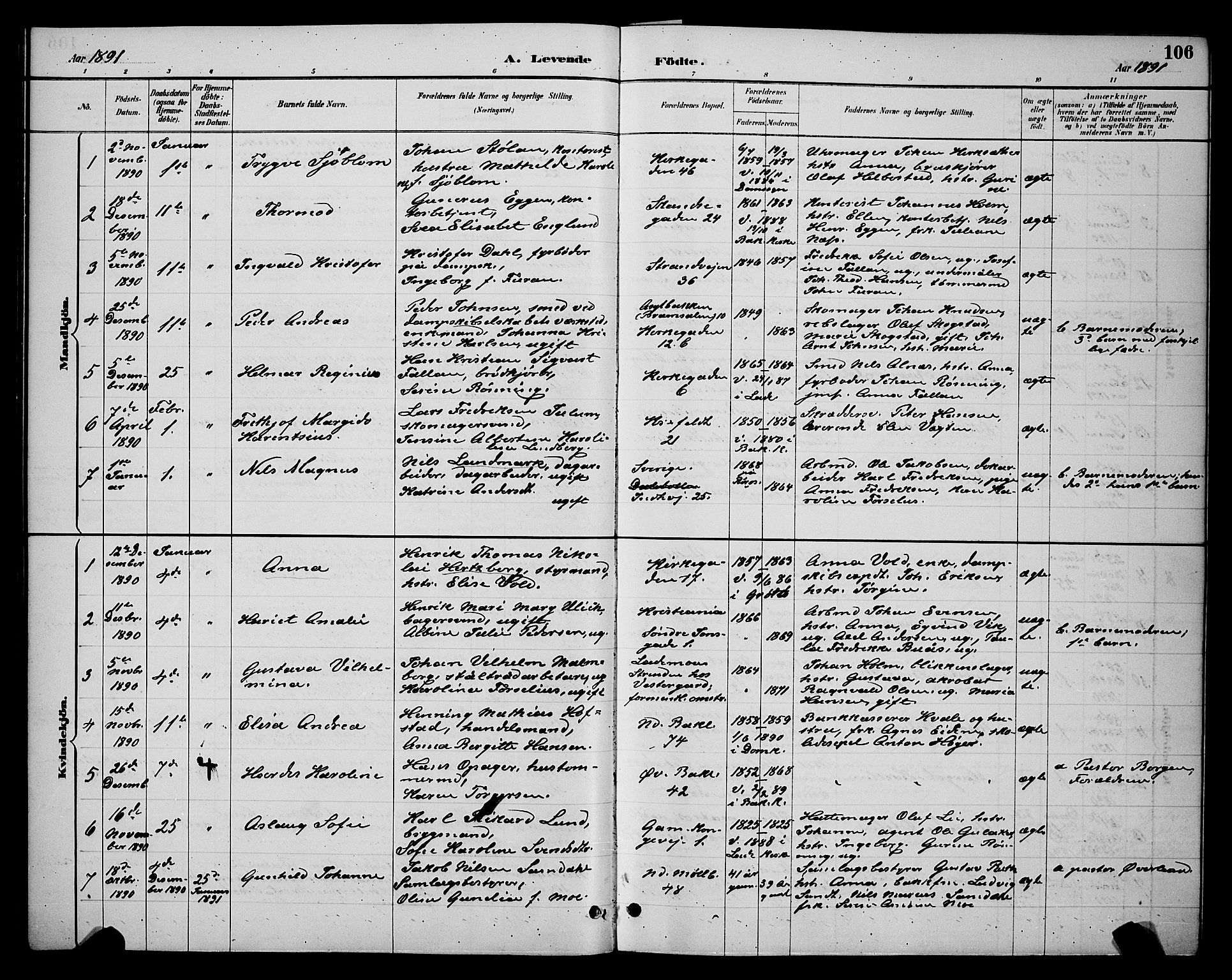 Ministerialprotokoller, klokkerbøker og fødselsregistre - Sør-Trøndelag, SAT/A-1456/604/L0222: Parish register (copy) no. 604C05, 1886-1895, p. 106