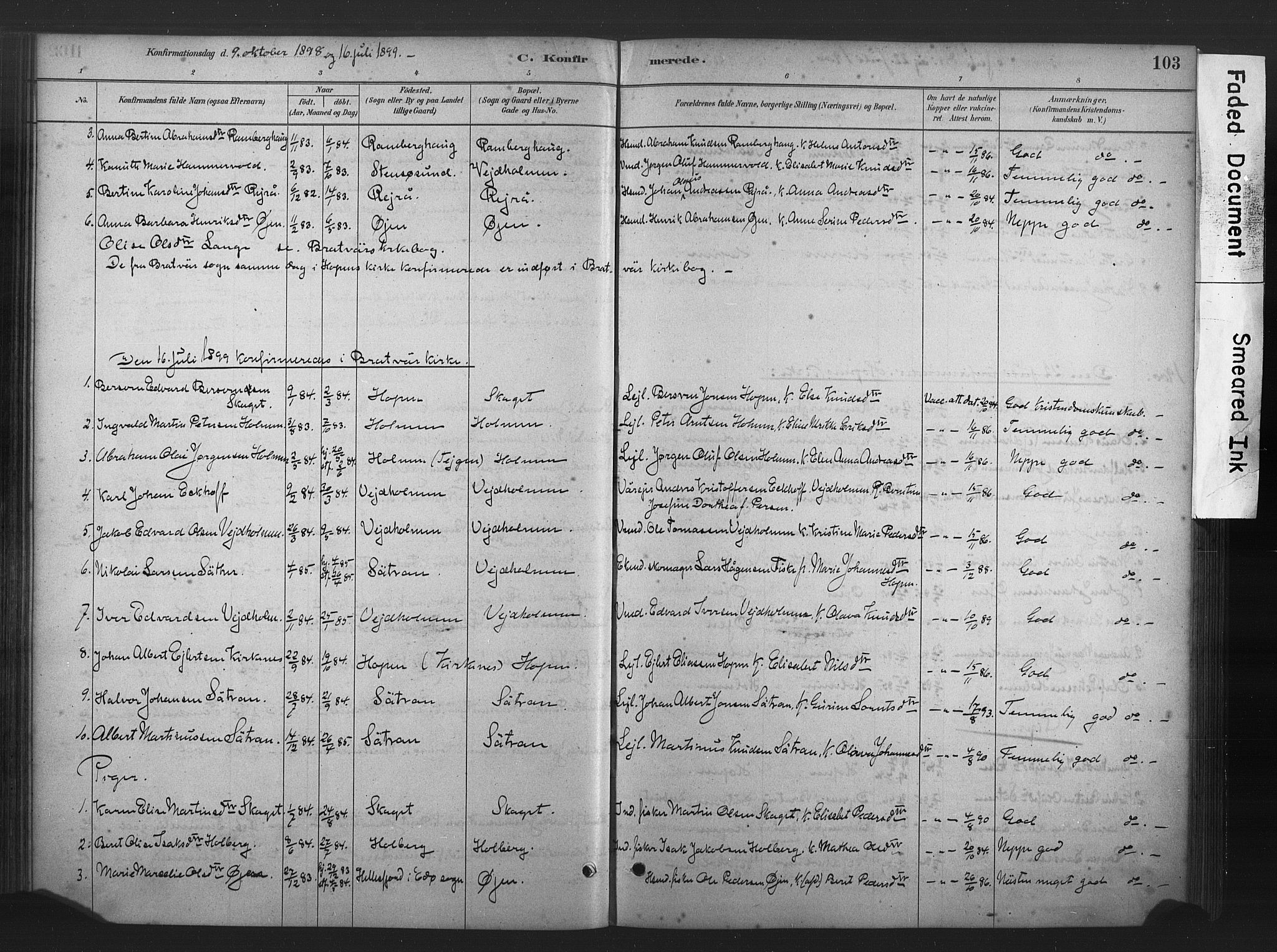 Ministerialprotokoller, klokkerbøker og fødselsregistre - Møre og Romsdal, AV/SAT-A-1454/583/L0954: Parish register (official) no. 583A01, 1880-1906, p. 103