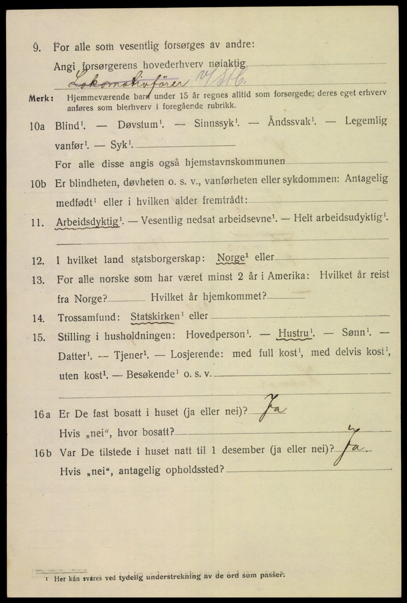 SAH, 1920 census for Hamar, 1920, p. 12998