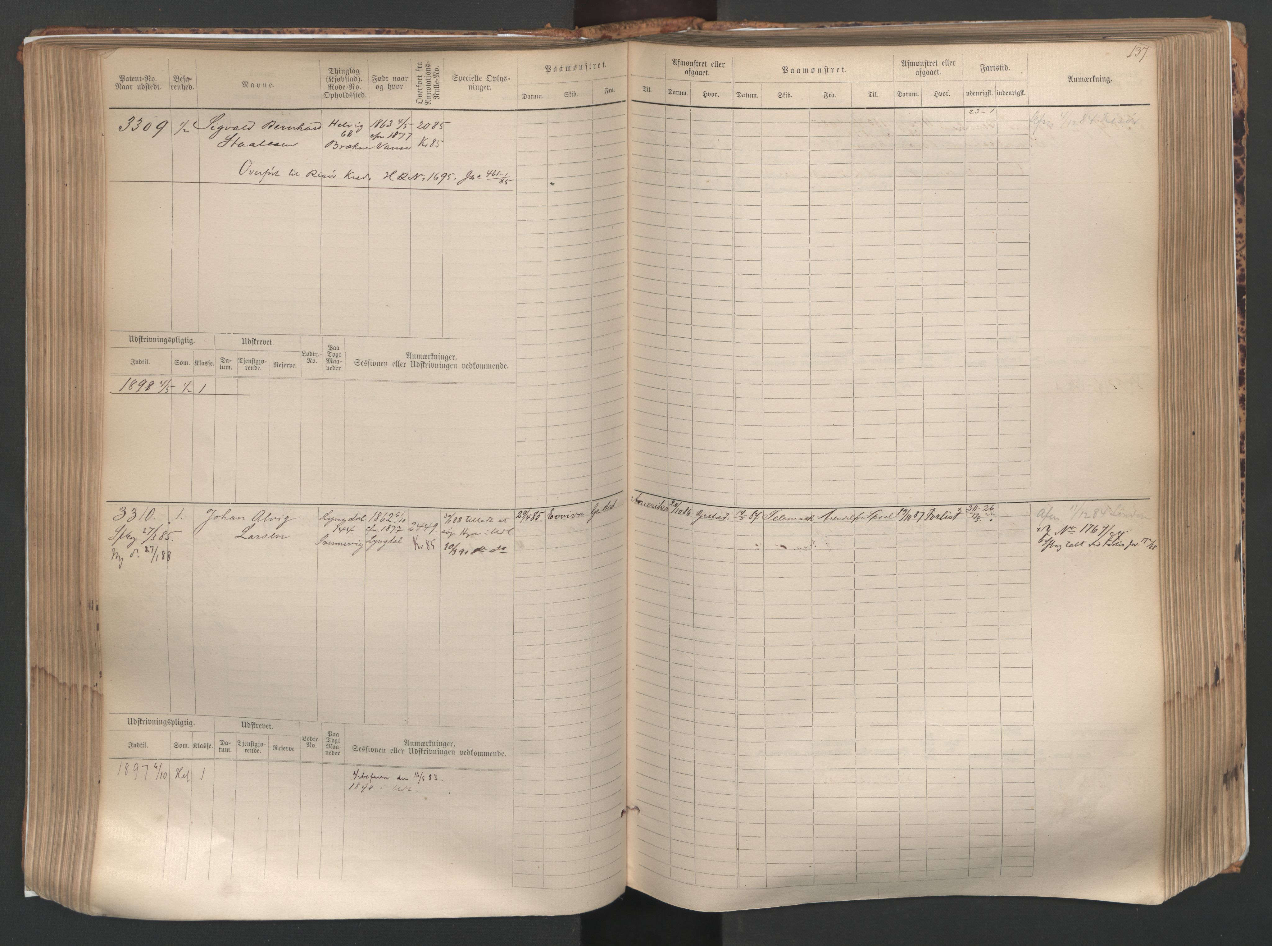 Farsund mønstringskrets, AV/SAK-2031-0017/F/Fb/L0005: Hovedrulle nr 3041-3804, M-8, 1883-1930, p. 140