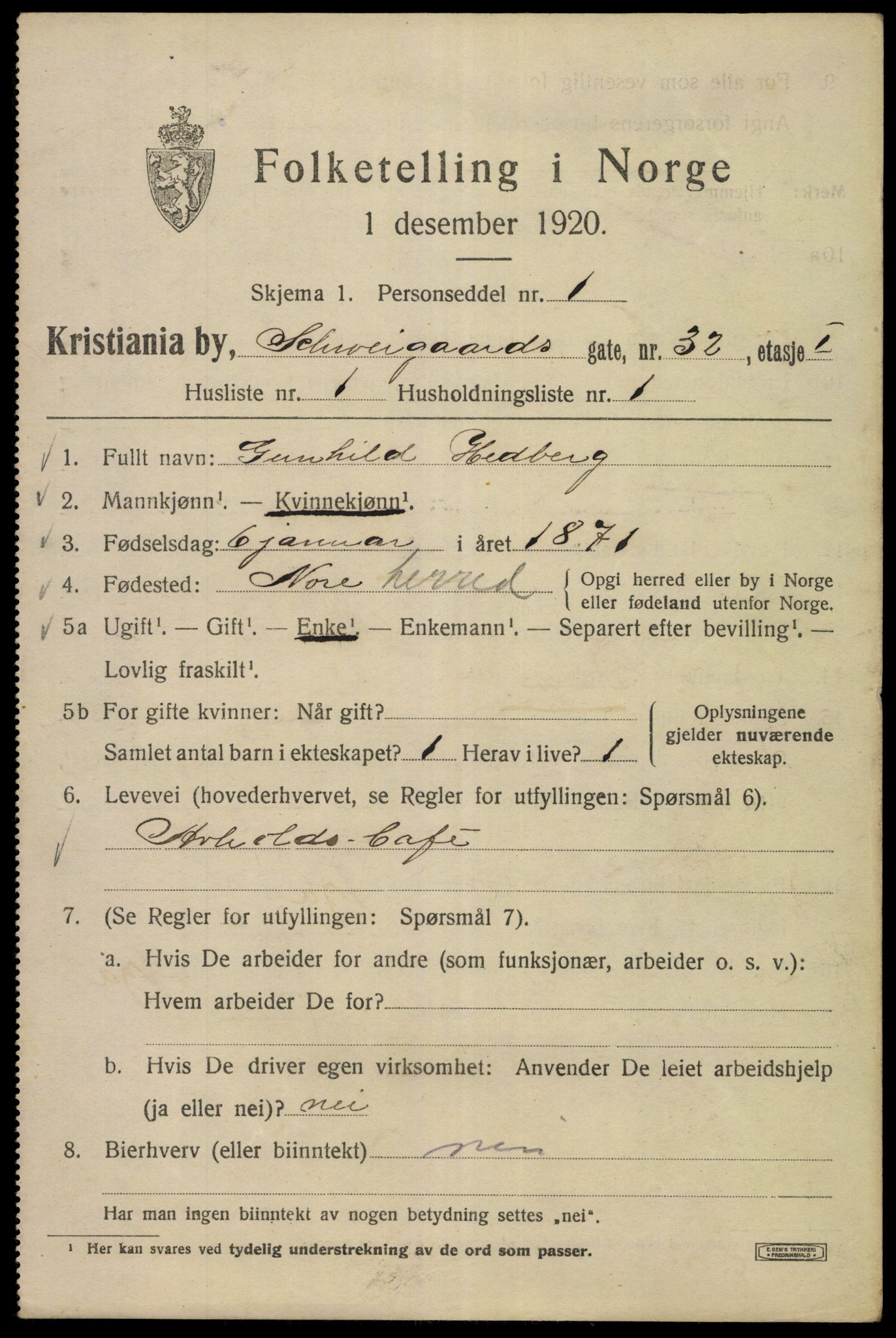 SAO, 1920 census for Kristiania, 1920, p. 492477