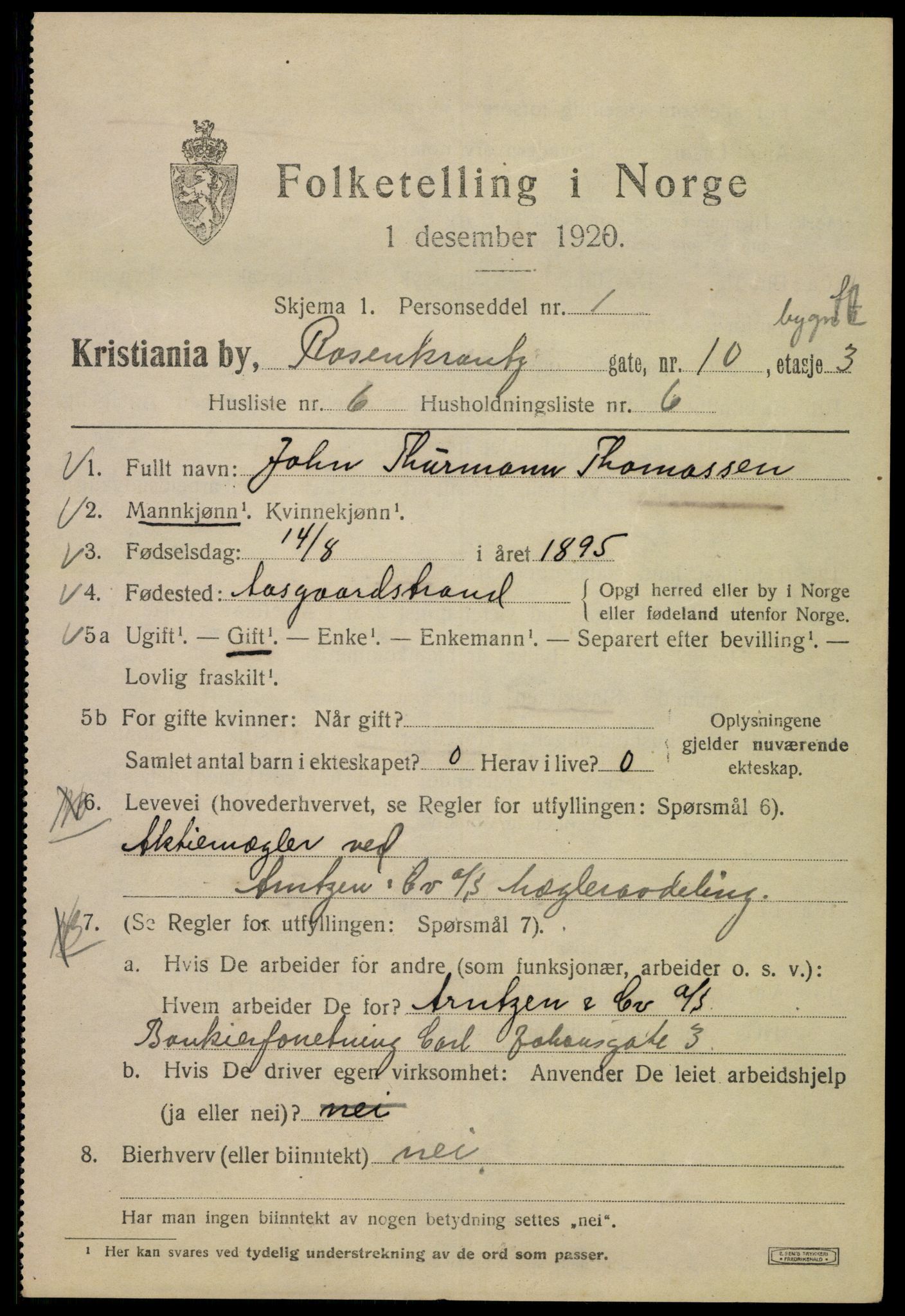 SAO, 1920 census for Kristiania, 1920, p. 466859