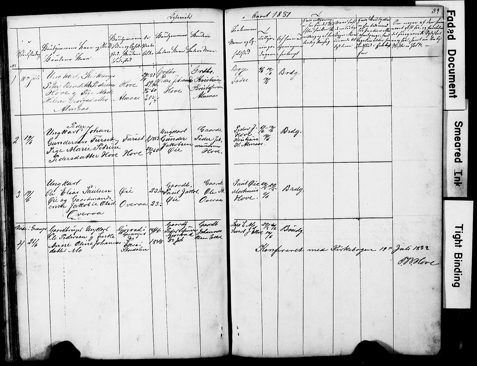 Ministerialprotokoller, klokkerbøker og fødselsregistre - Møre og Romsdal, AV/SAT-A-1454/521/L0301: Parish register (copy) no. 521C02, 1854-1881, p. 39