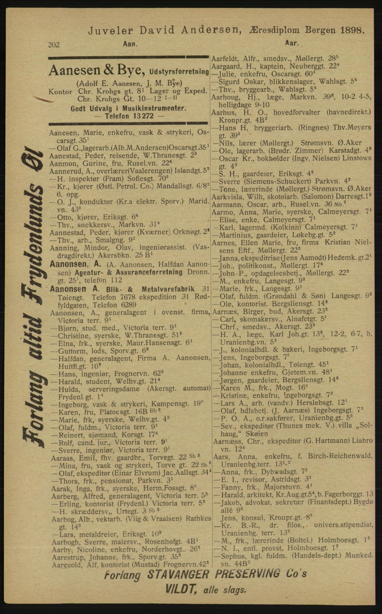 Kristiania/Oslo adressebok, PUBL/-, 1913, p. 212