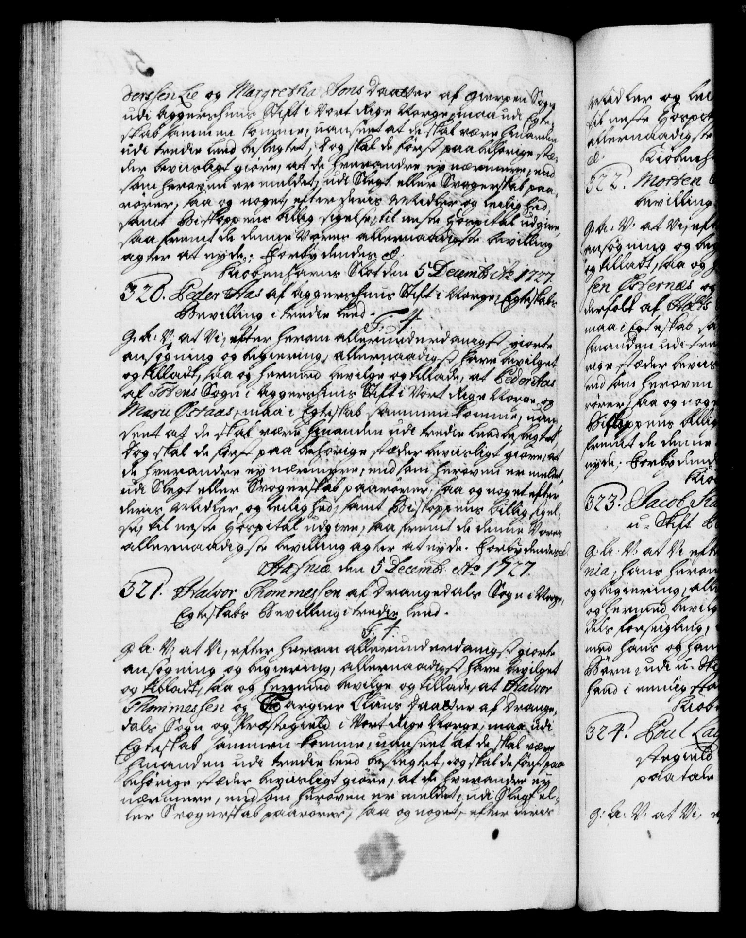 Danske Kanselli 1572-1799, AV/RA-EA-3023/F/Fc/Fca/Fcaa/L0025: Norske registre, 1726-1728, p. 500b